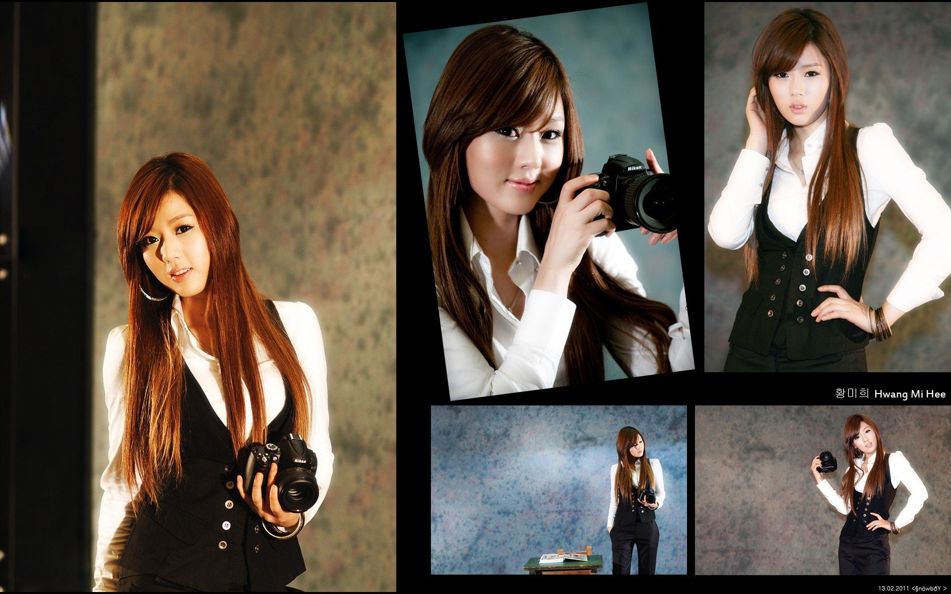 asians brunettes collage hair hee hwang korean long 2k