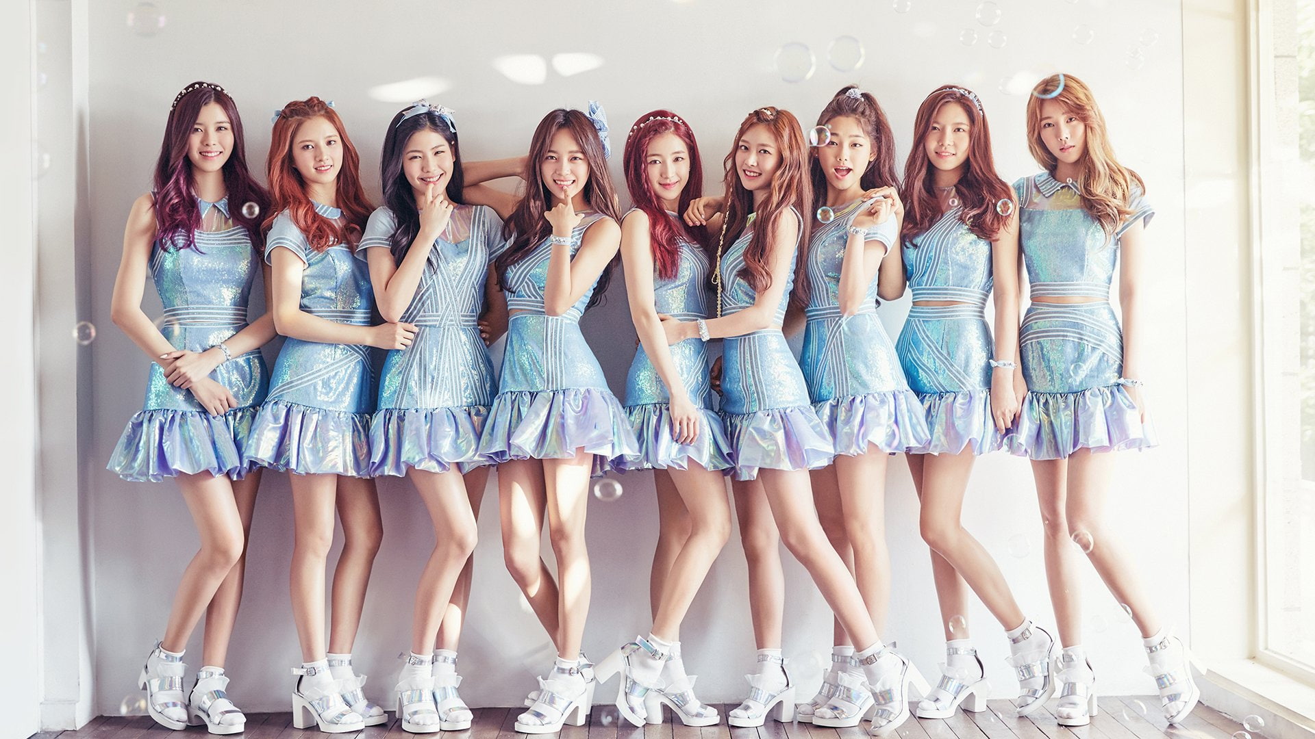 Band Music Gugudan Asian Black Hair Blue Dress Brown Eyes 2k