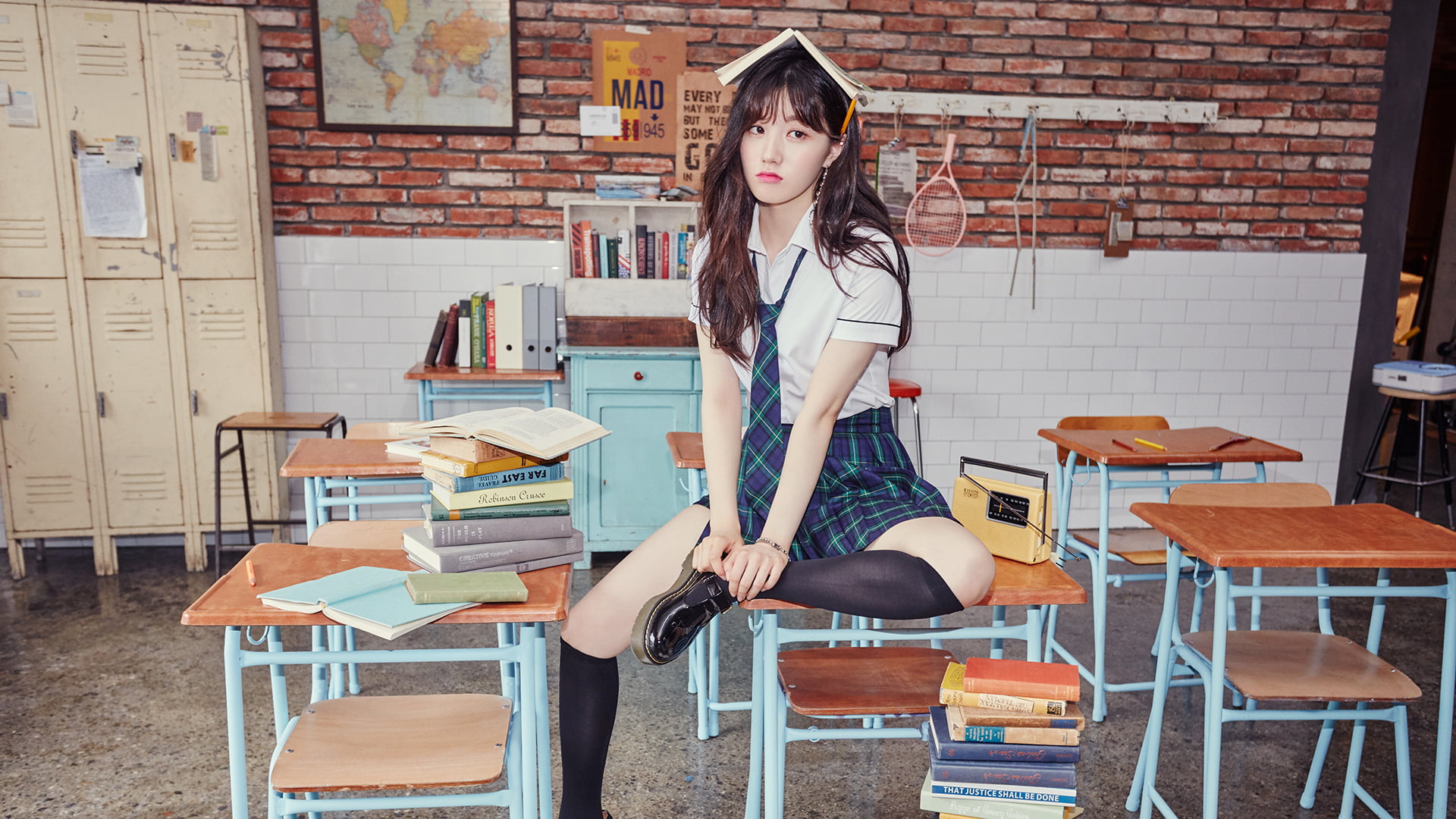 K pop Pristin women Xiyeon schoolgirl Korean 2k