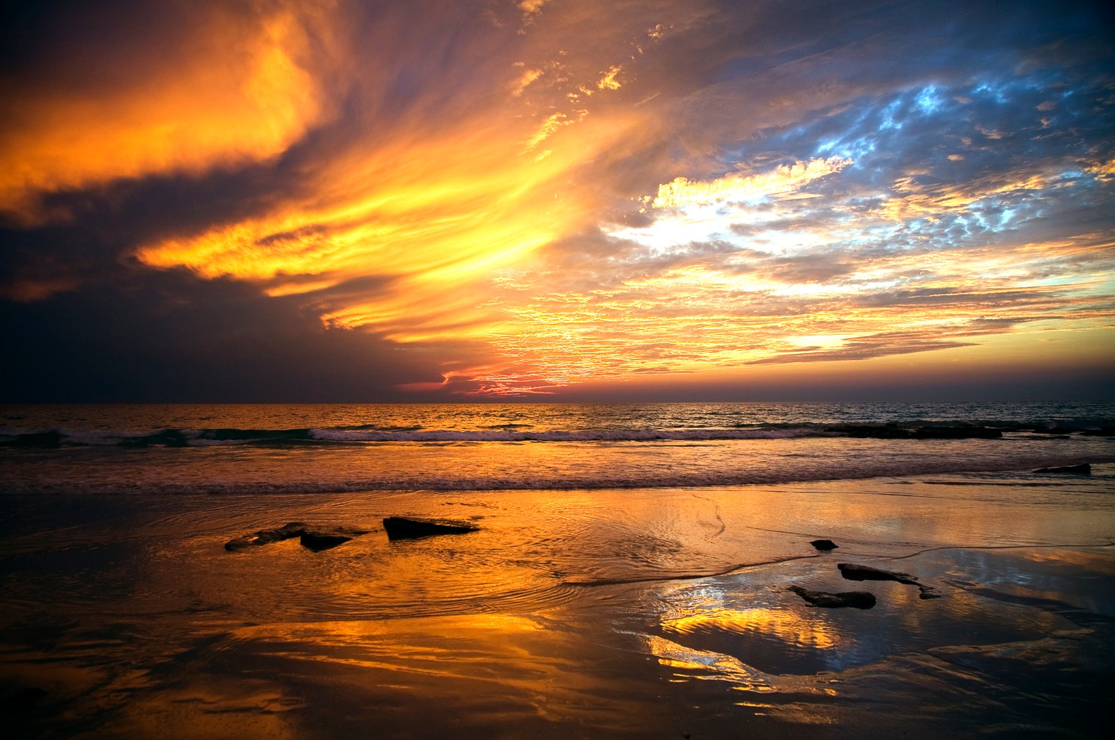 landscape photography of sea during sunset broome Cable Beach 2k 4k