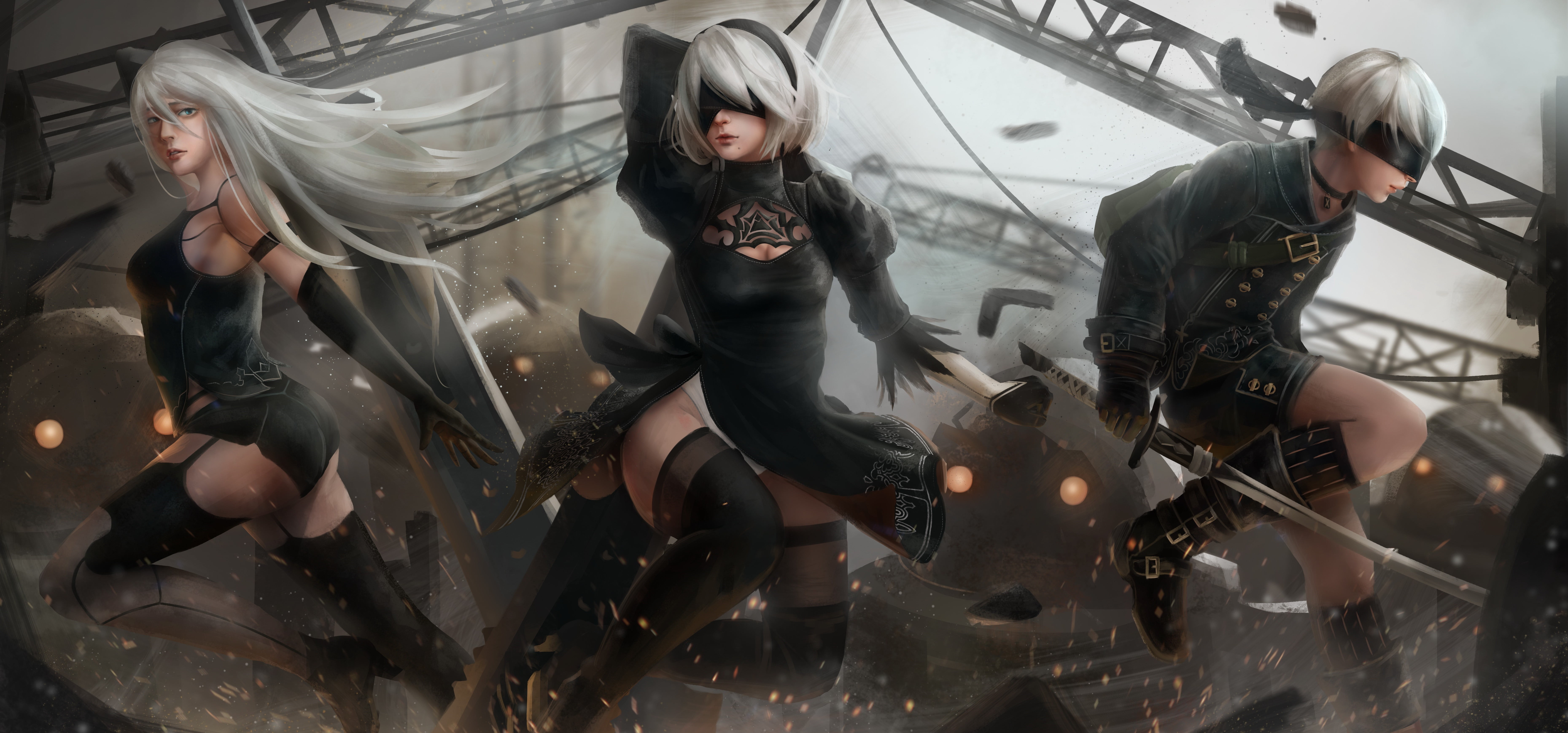 Nier Automata video games anime girls Video Game Art 2k 4k 5k