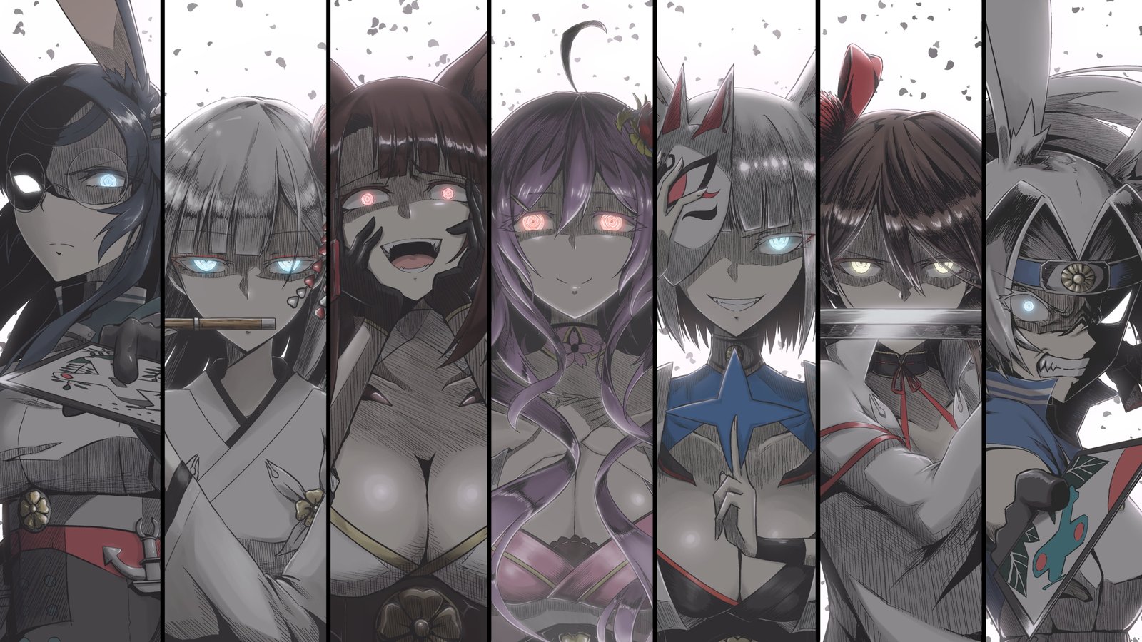 seven female anime characters wallpaper girls Azur Lane 26 2k 4k 5k