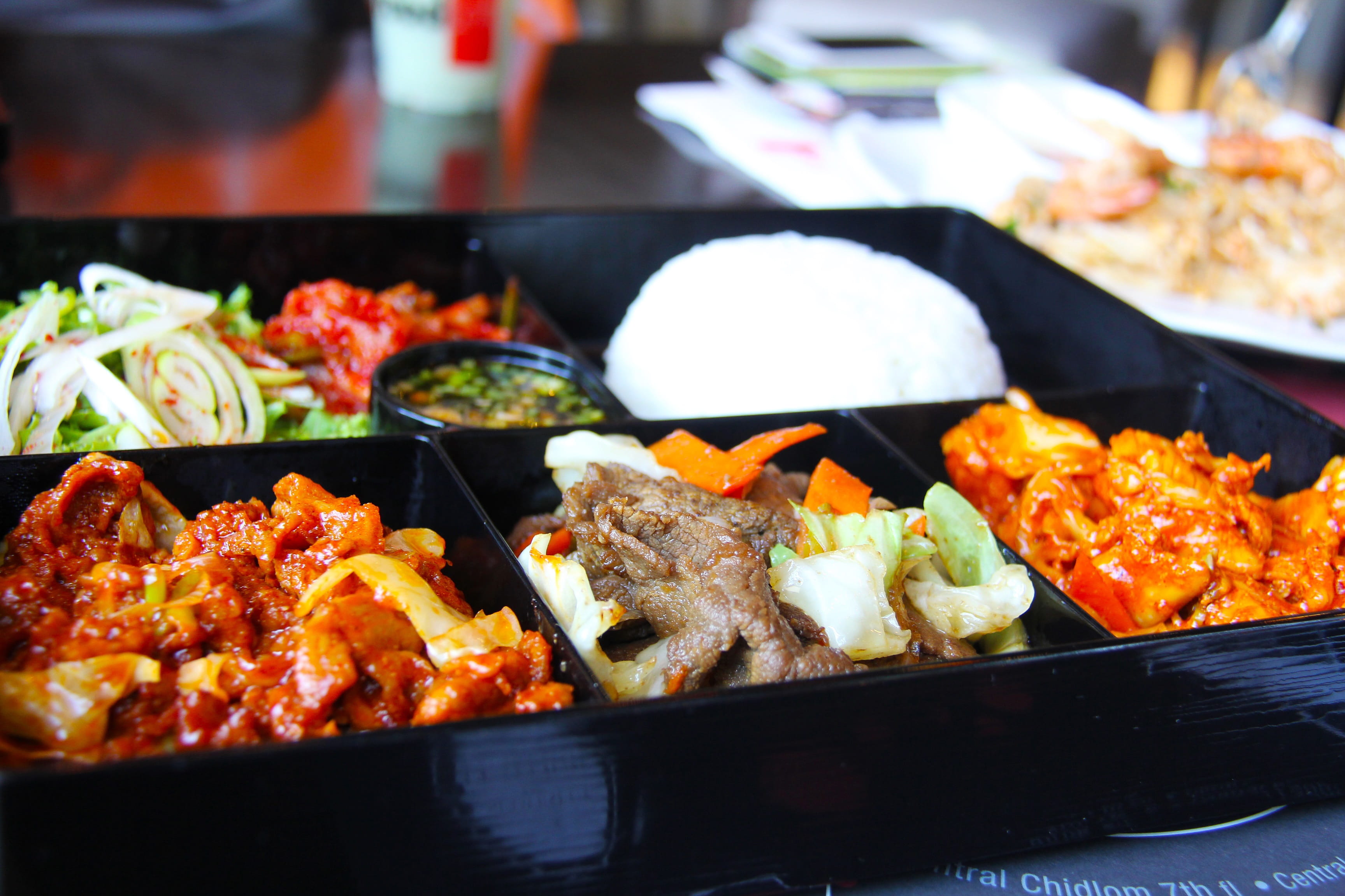 bento box Korean Food Rice Meat Beef Pork hungry noodles 2k