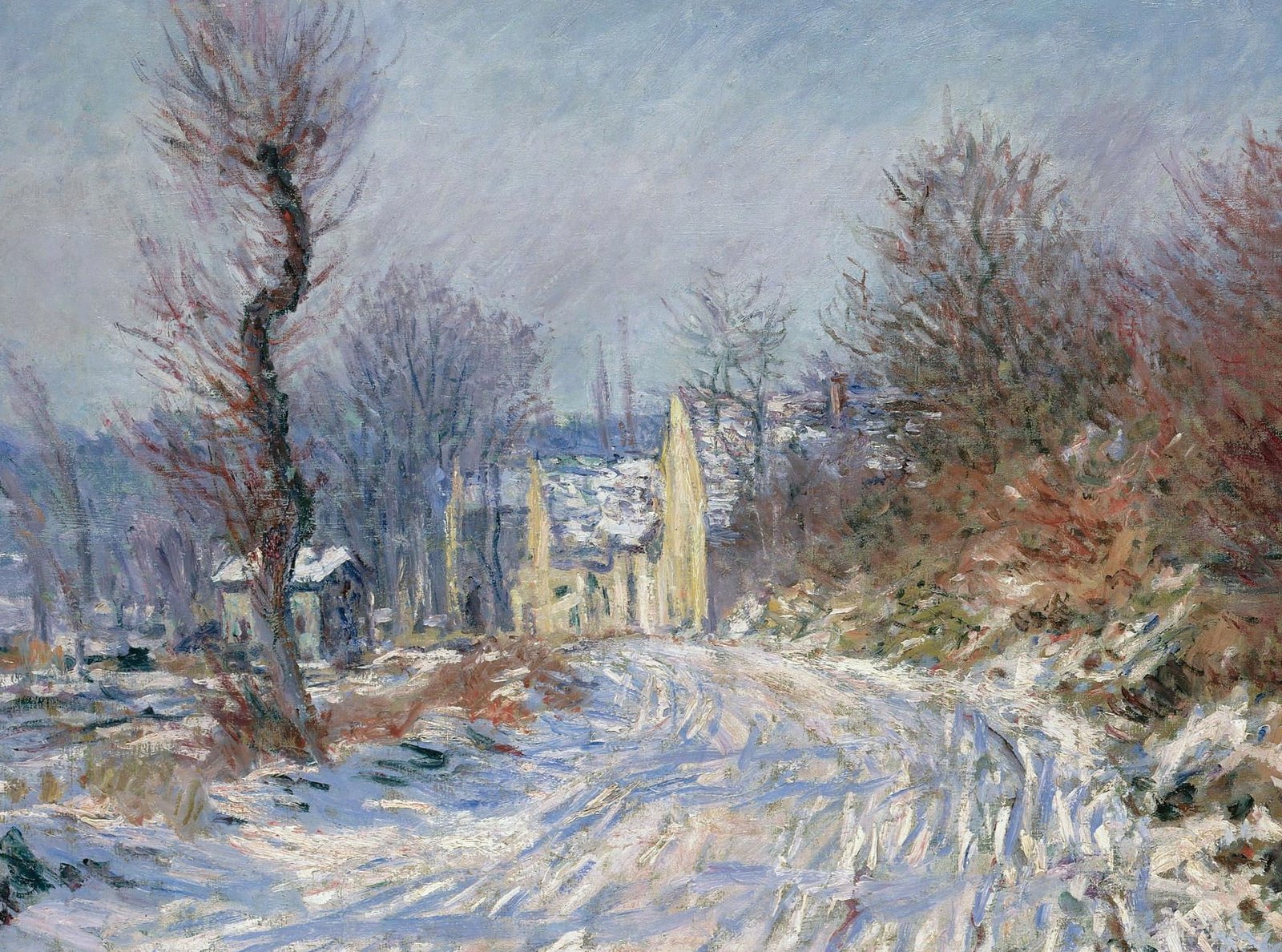 classic art painting Claude Monet tree cold temperature 2k