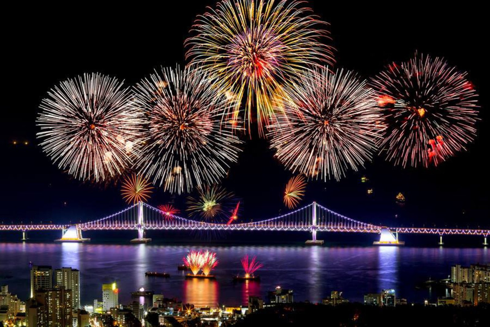 fireworks display eve south korea new year party korean welcome the 2k