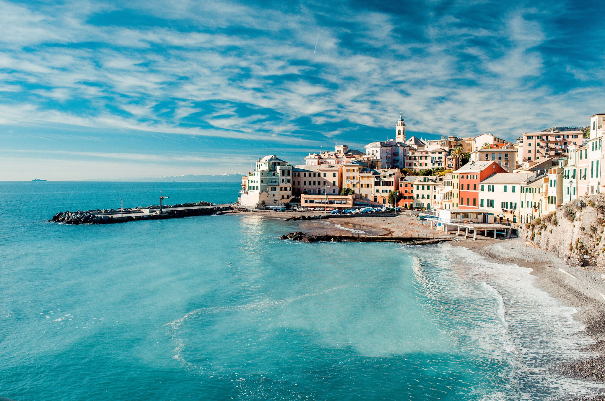 Italy Liguria region beach house sea municipality Bogliasco 2k