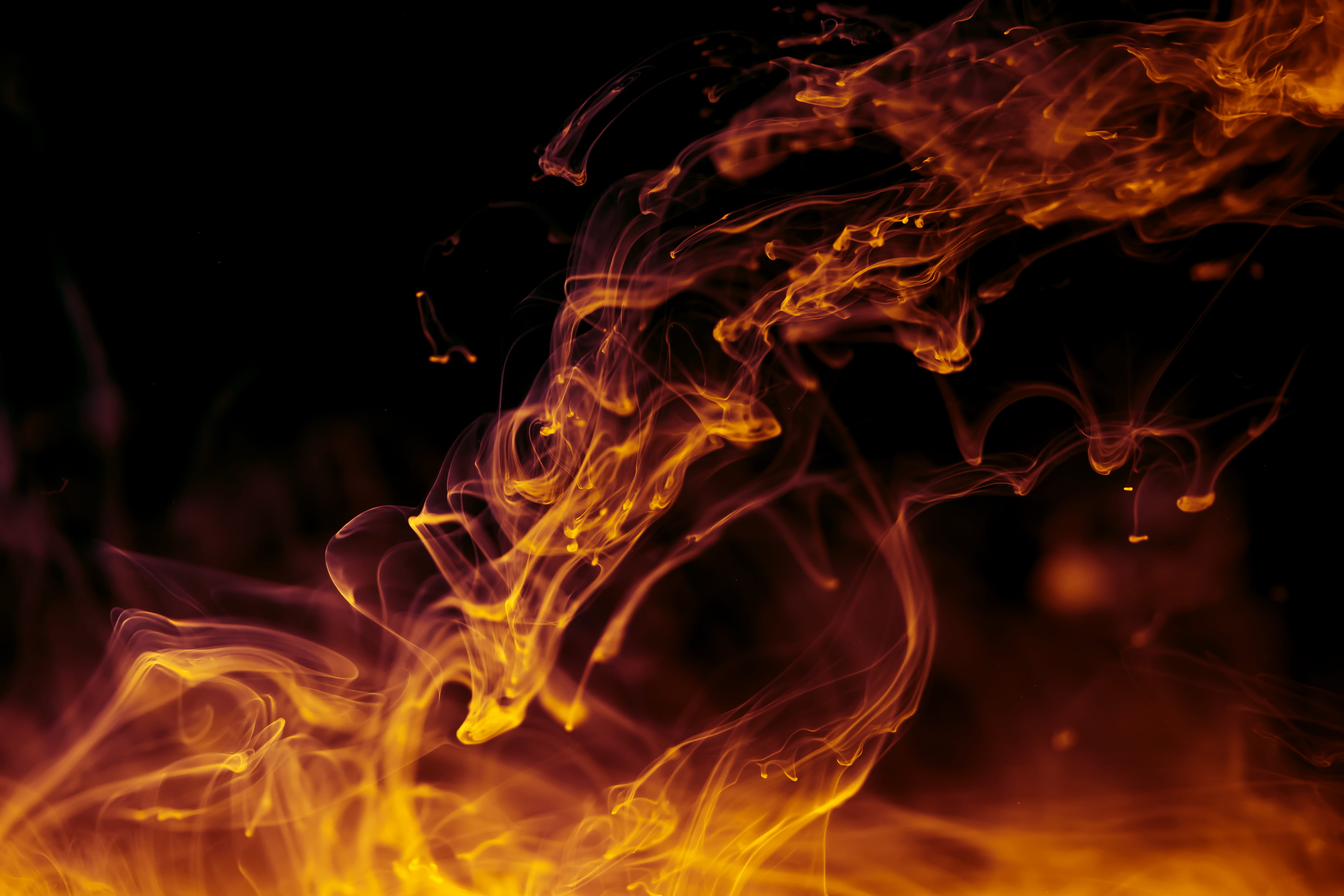 Abstract Fire background black crazy dark explosion flow 2k 4k 5k