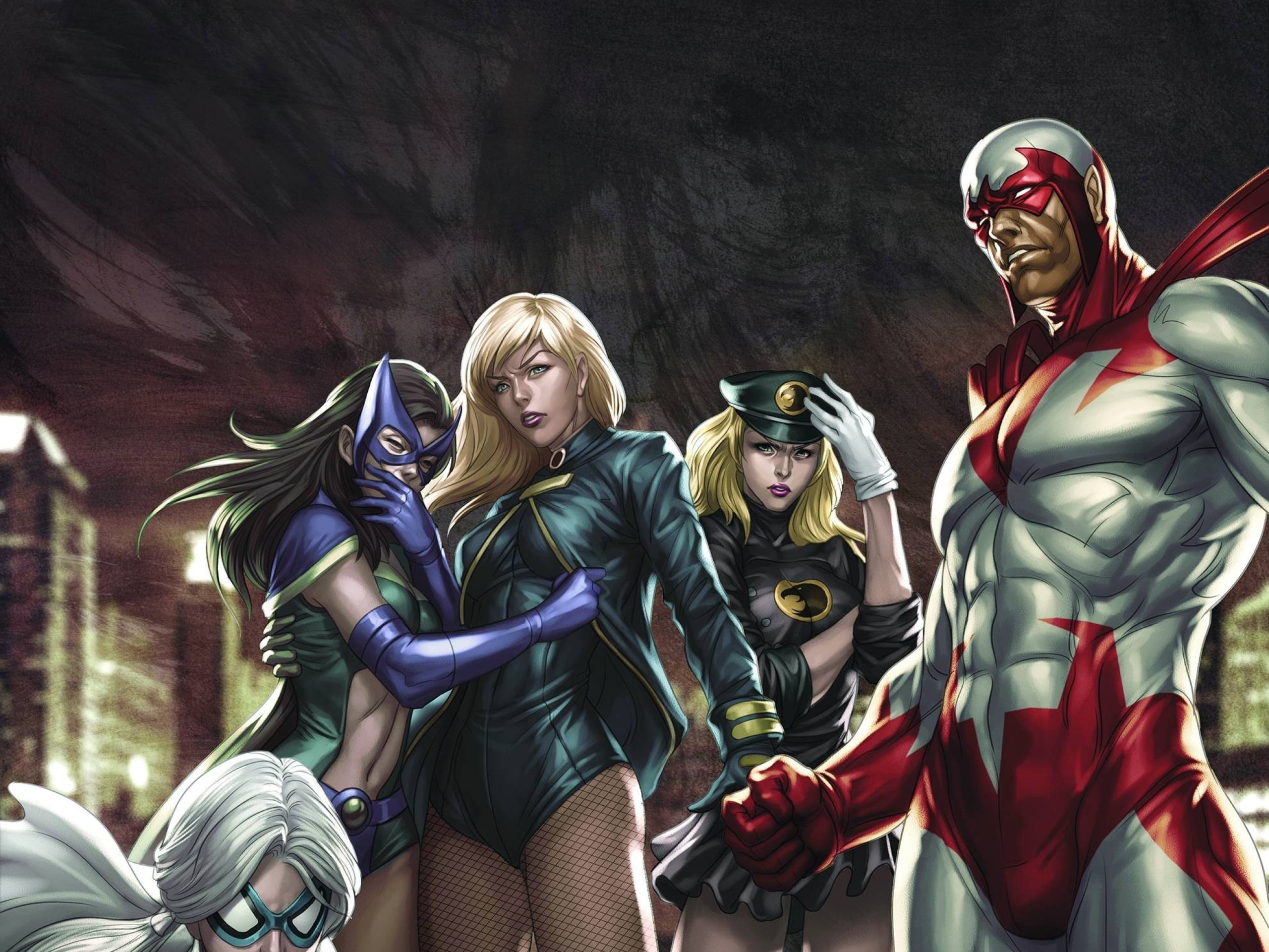 artgerm artwork birds black canary blackhawk dove huntress 2k