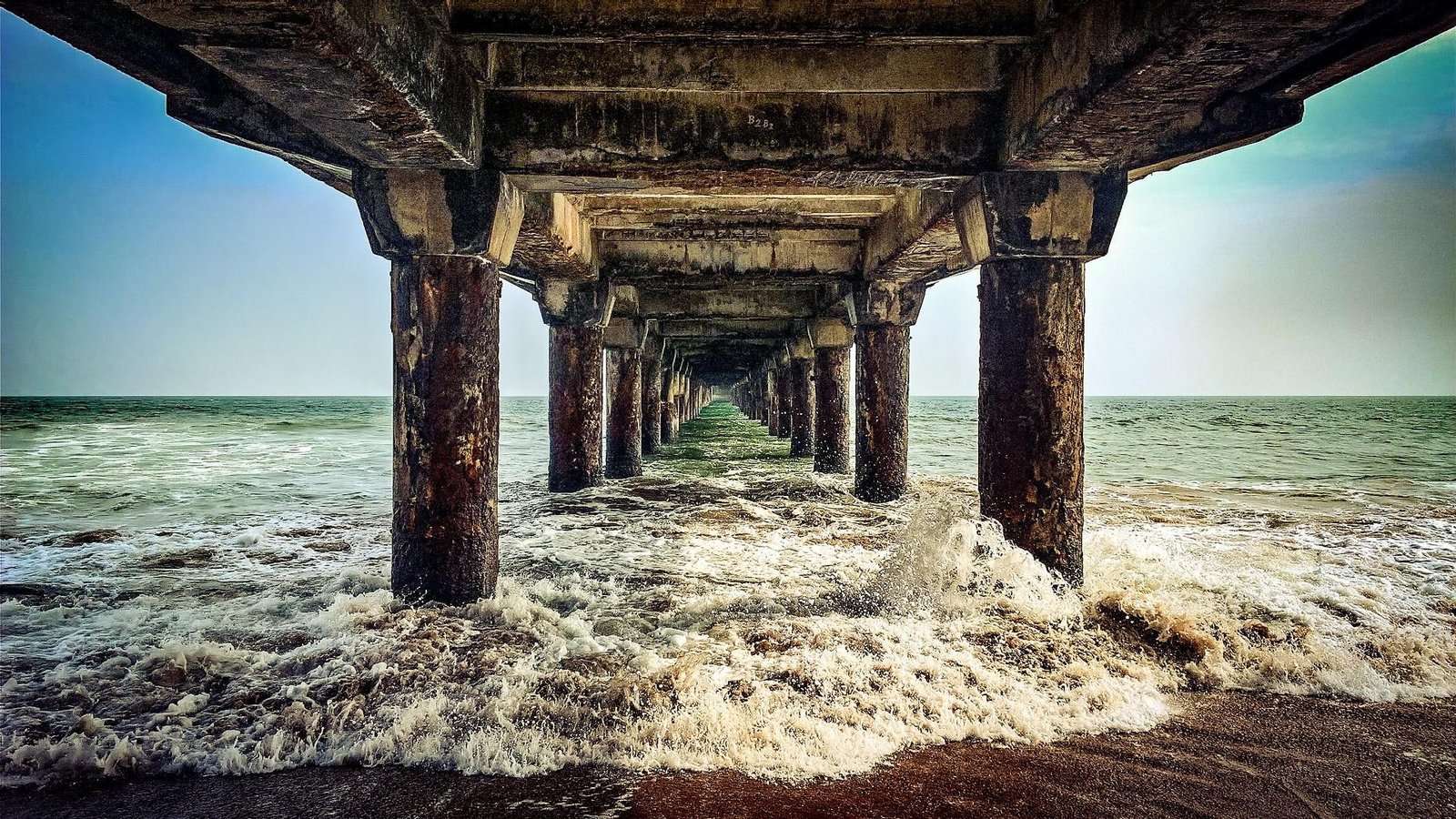beach bridge sea nature pleasant beautiful divis 2k