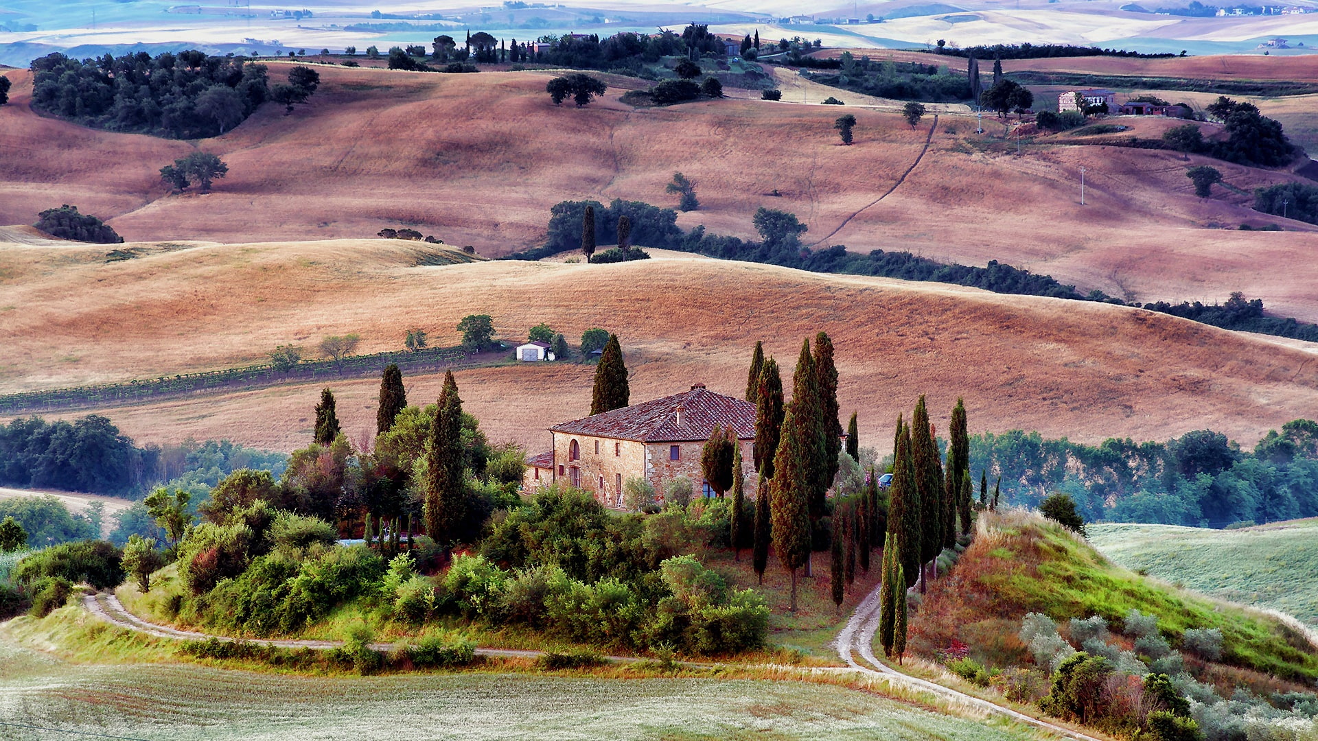 italy tuscany scenery house podere belvedere villa 2k