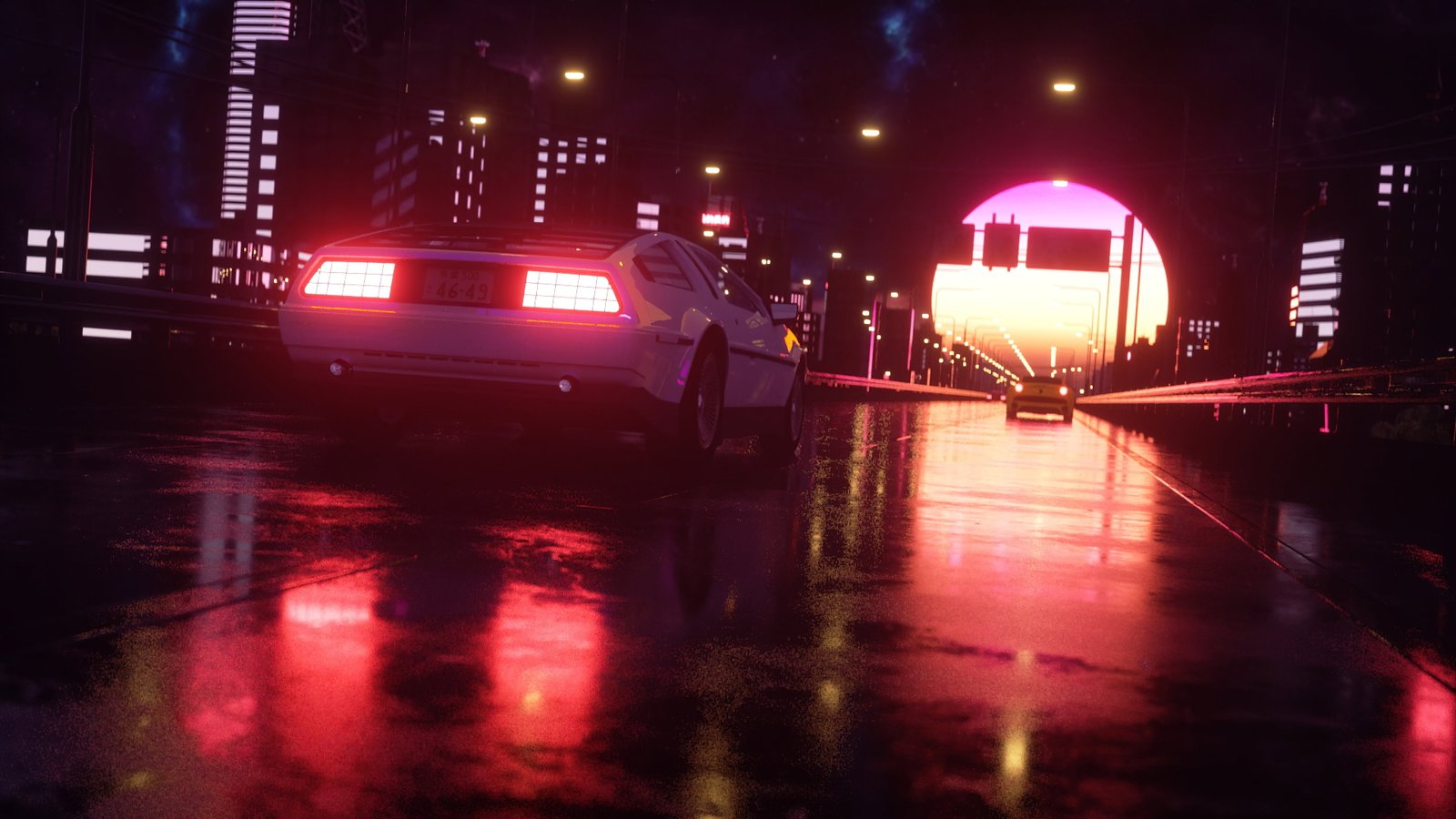 digital art artwork illustration Retrowave synthwave vaporwave 2k 4k