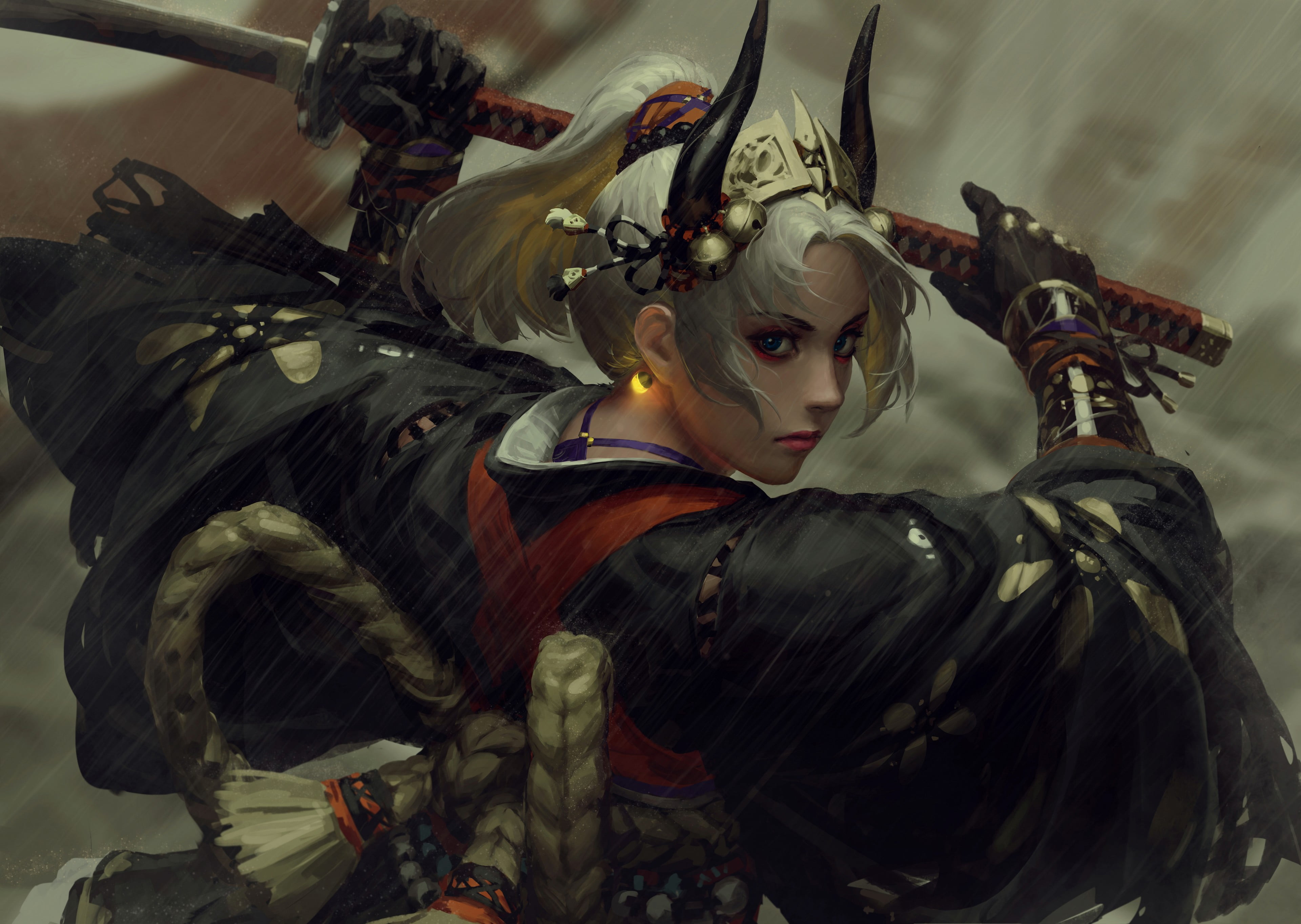 original characters anime girls GUWEIZ Z W Gu digital art 2k 4k