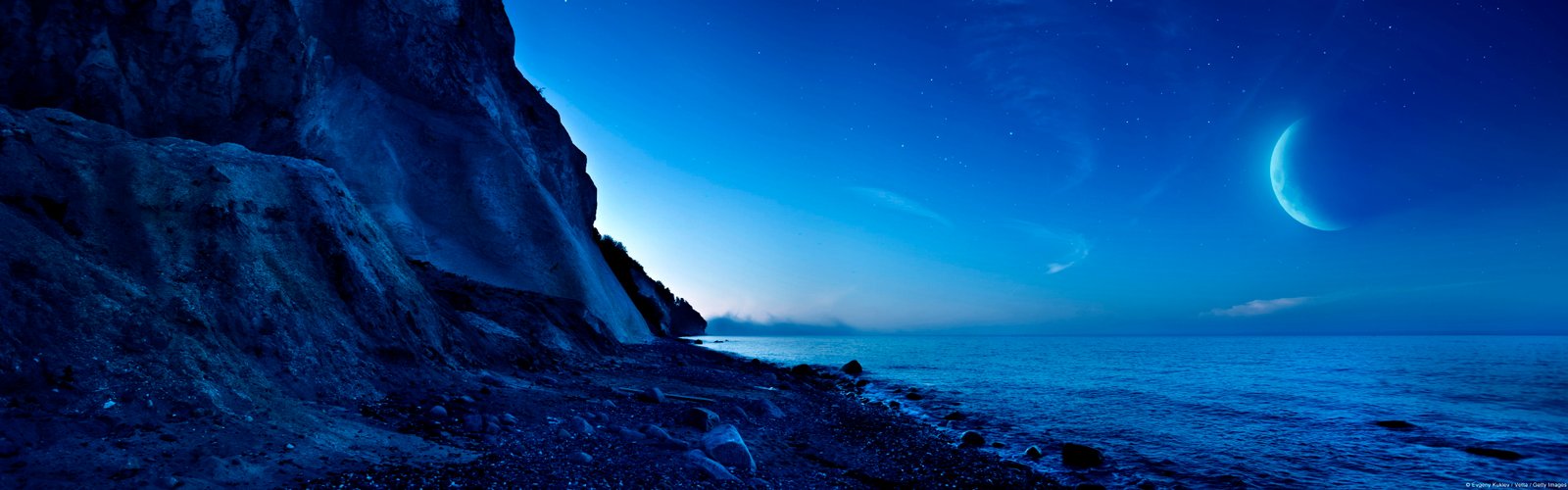 ultra wide blue digital art nature rock water 2k 4k