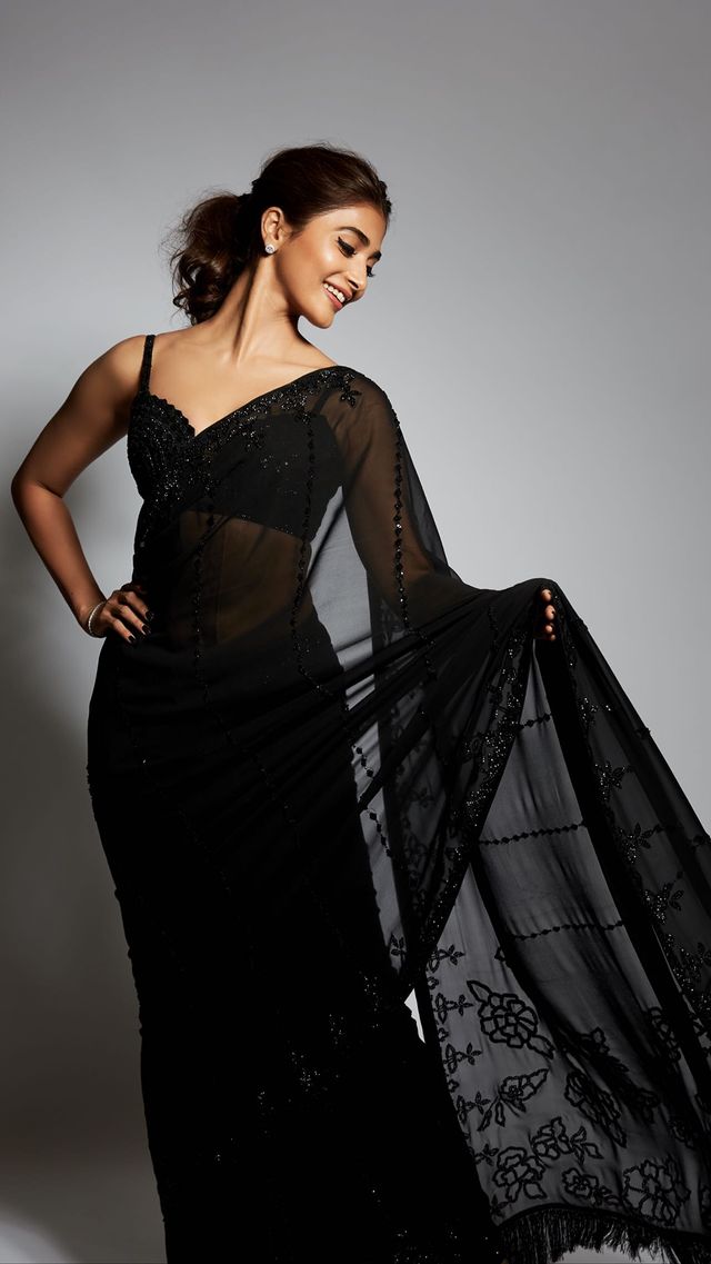 Slaying it in black pooja hedge indian celebrity actress