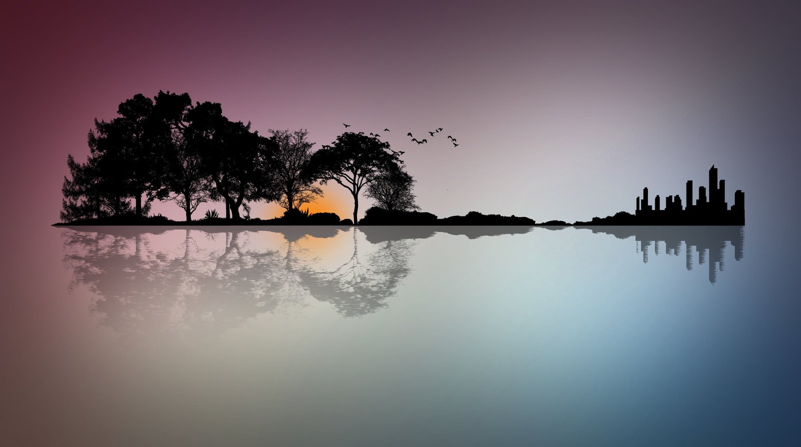 Guitar silhouette photo of islet Music Creative City Nature 2k 4k 5k