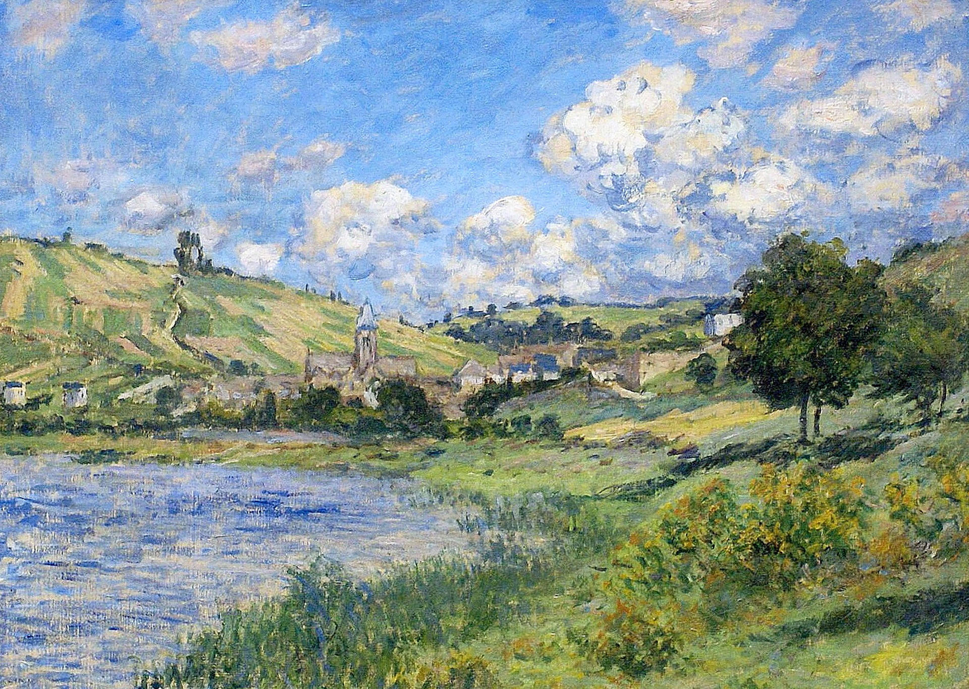 river picture Claude Monet V theuil Landscape 2k