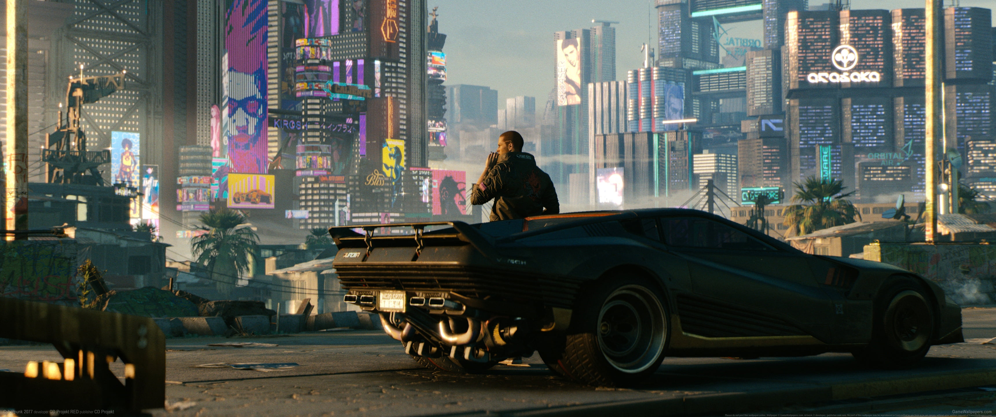 black sports car video games cyberpunk Cyberpunk ultrawide 37 2k