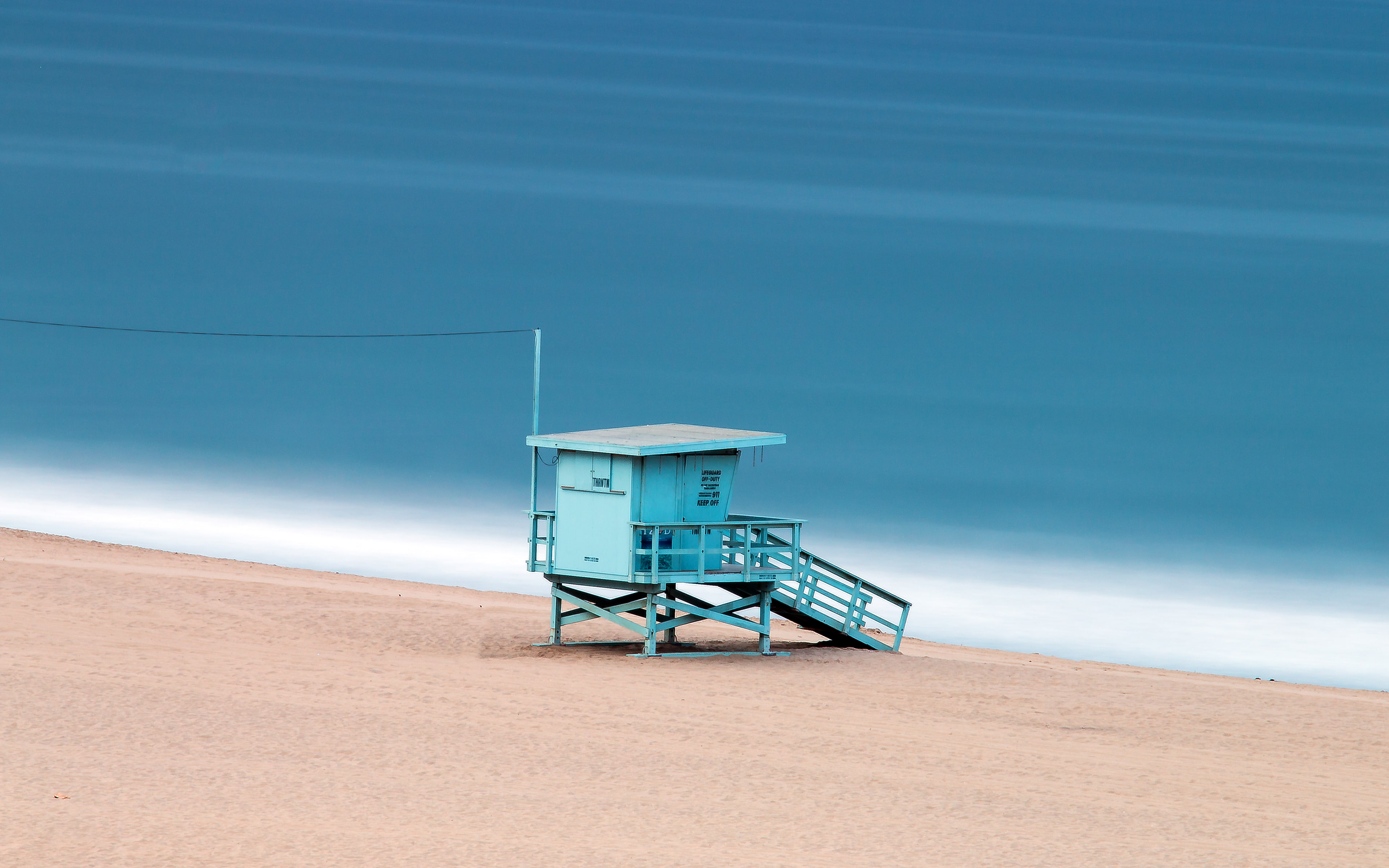 Venice Beach Lifeguard Tower architecture beaches blue california 2k 4k