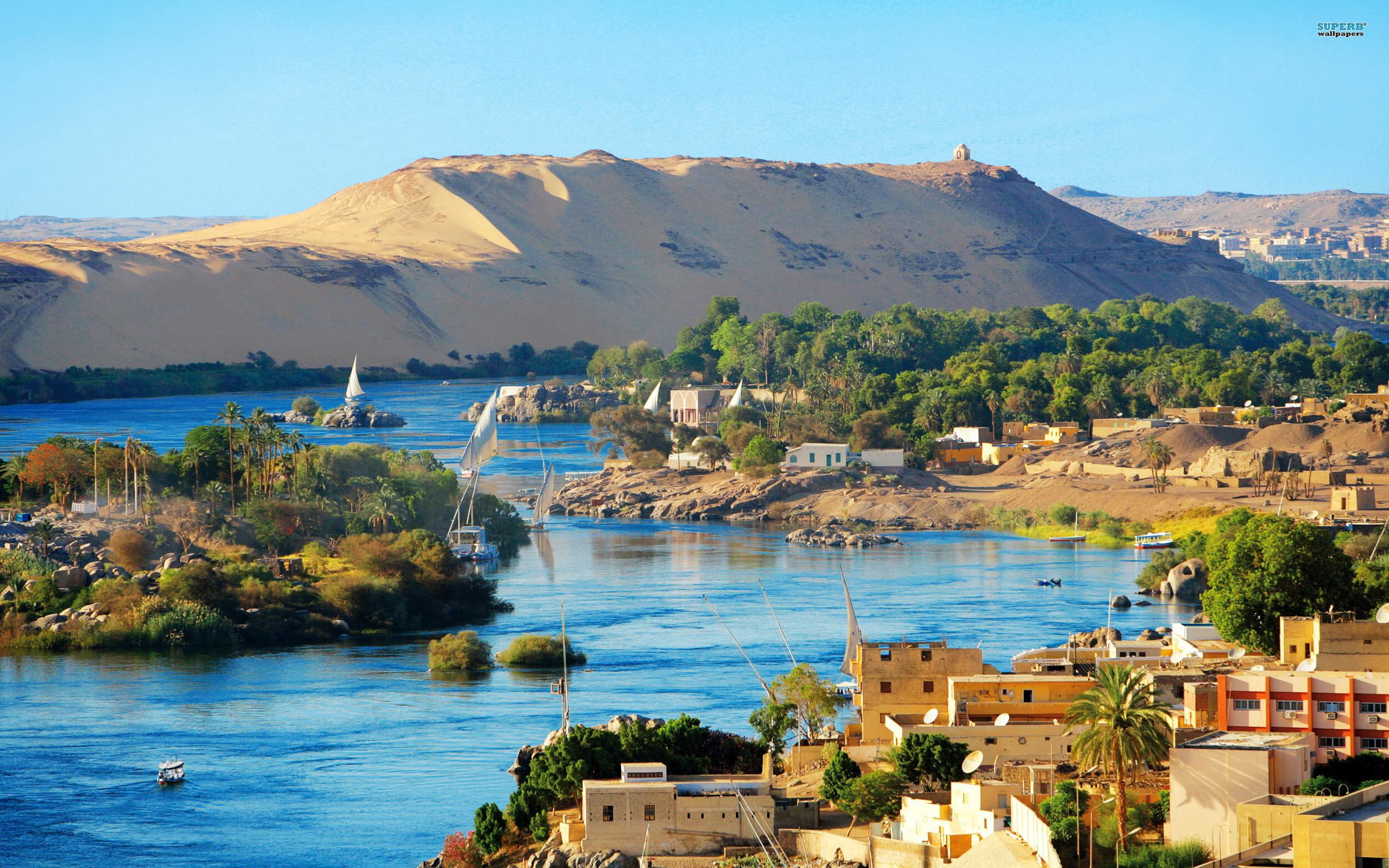 Aswan water nature beautiful and landscapes 2k