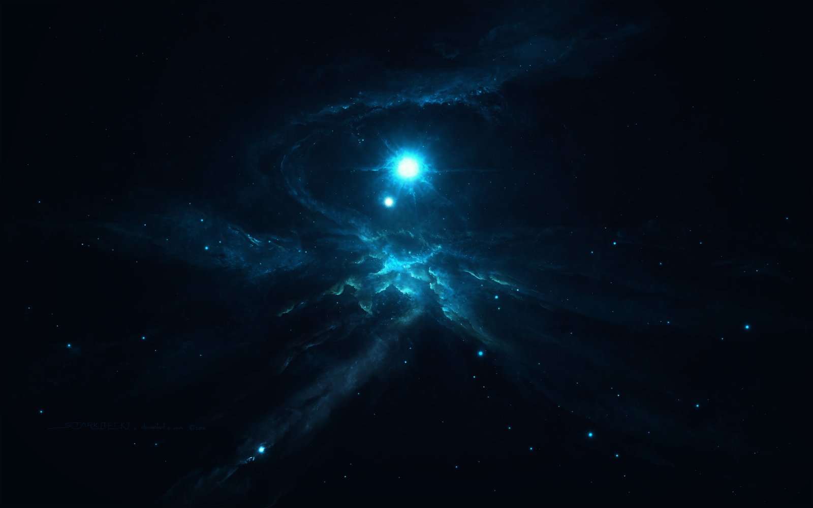 blue and black nebula wallpaper dark abstract science fiction 2k 4k 5k 8k