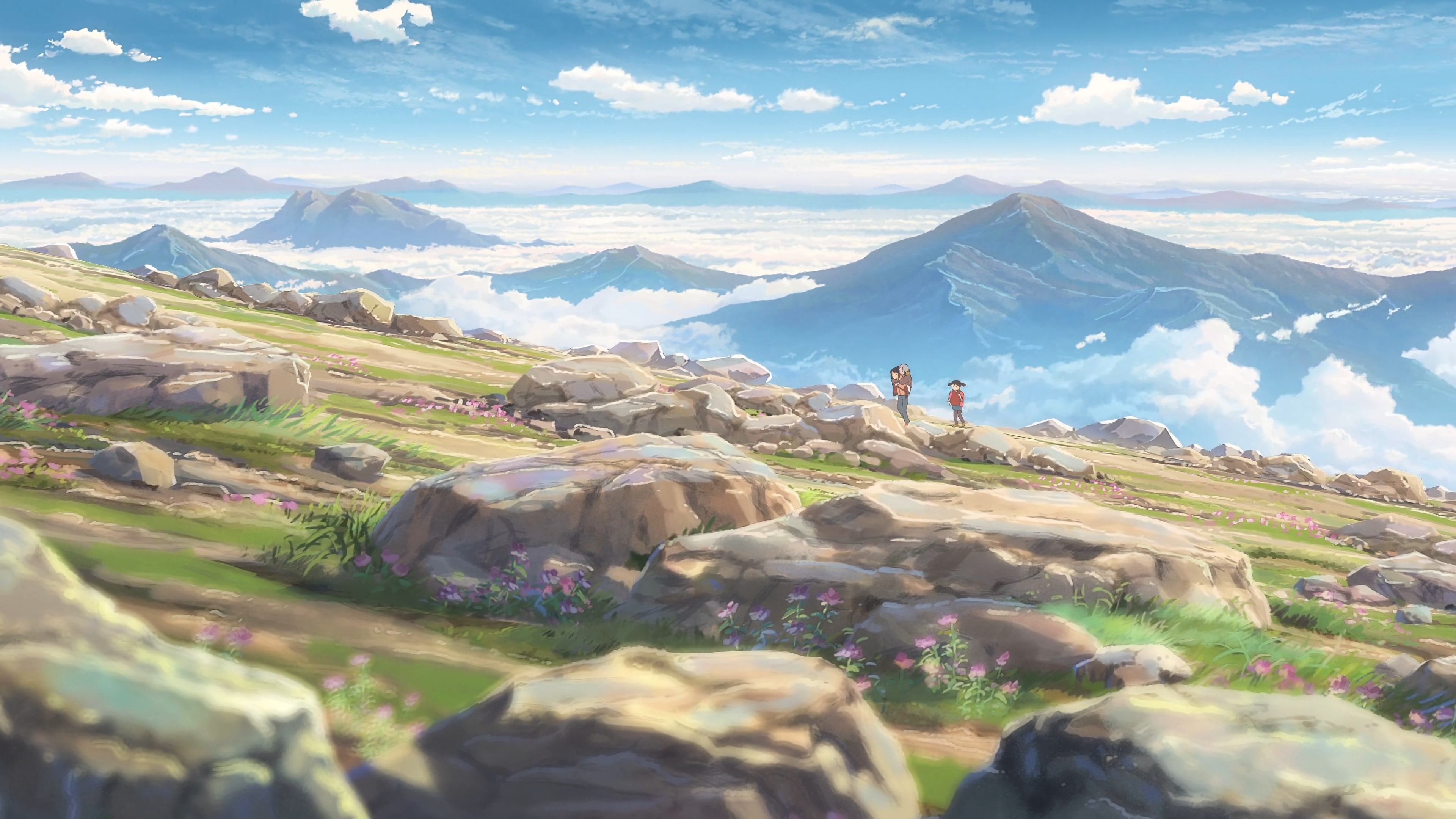 Makoto Shinkai Kimi no Na Wa mountain scenics nature beauty in 2k 4k