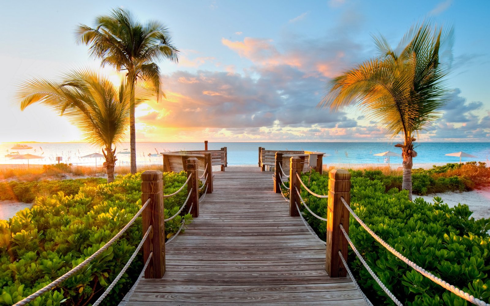 Caribbean beaches Turks and Caicos sunset 2k