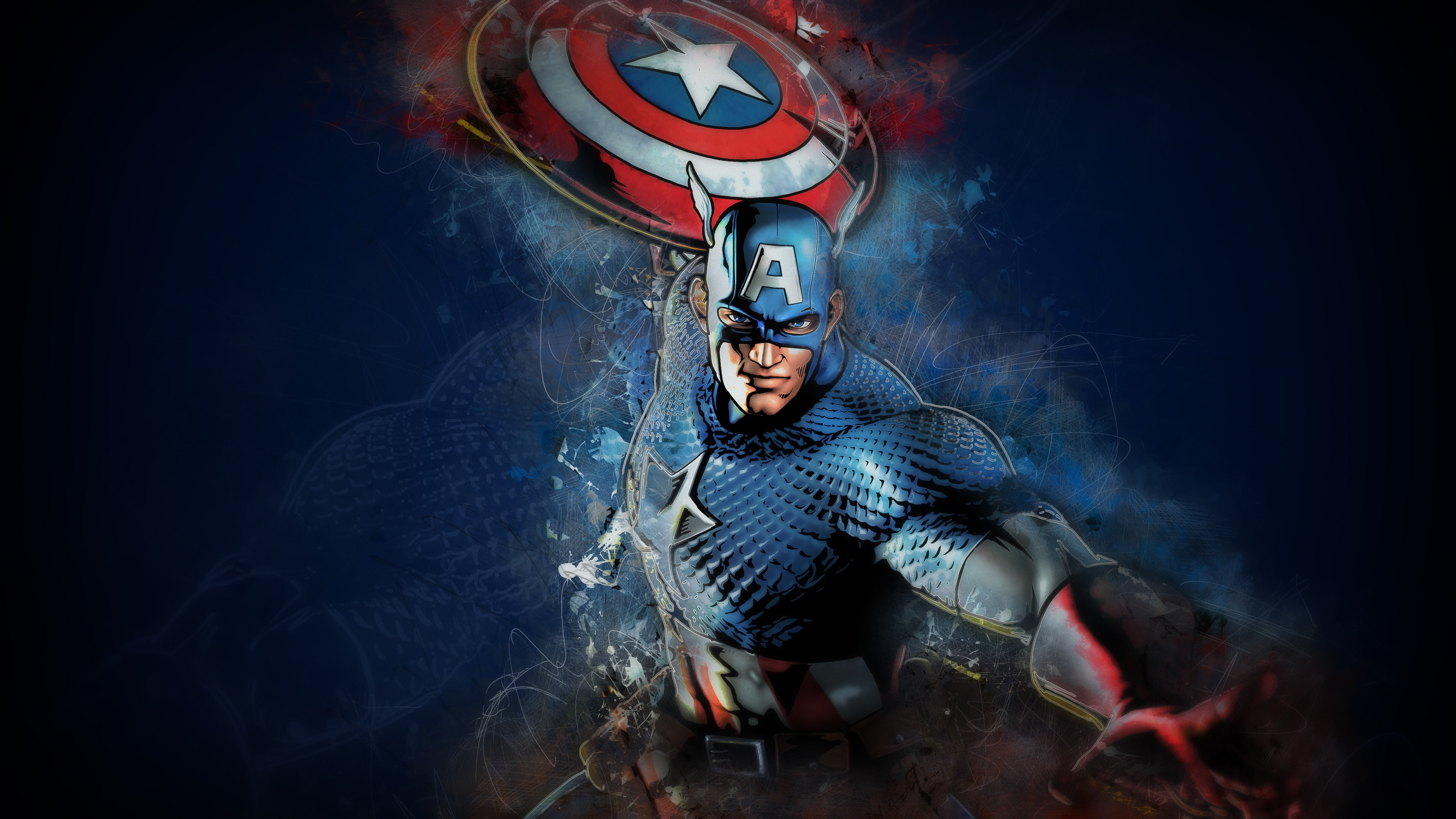 fantasy Marvel comics Captain America digital art artwork 2k 4k