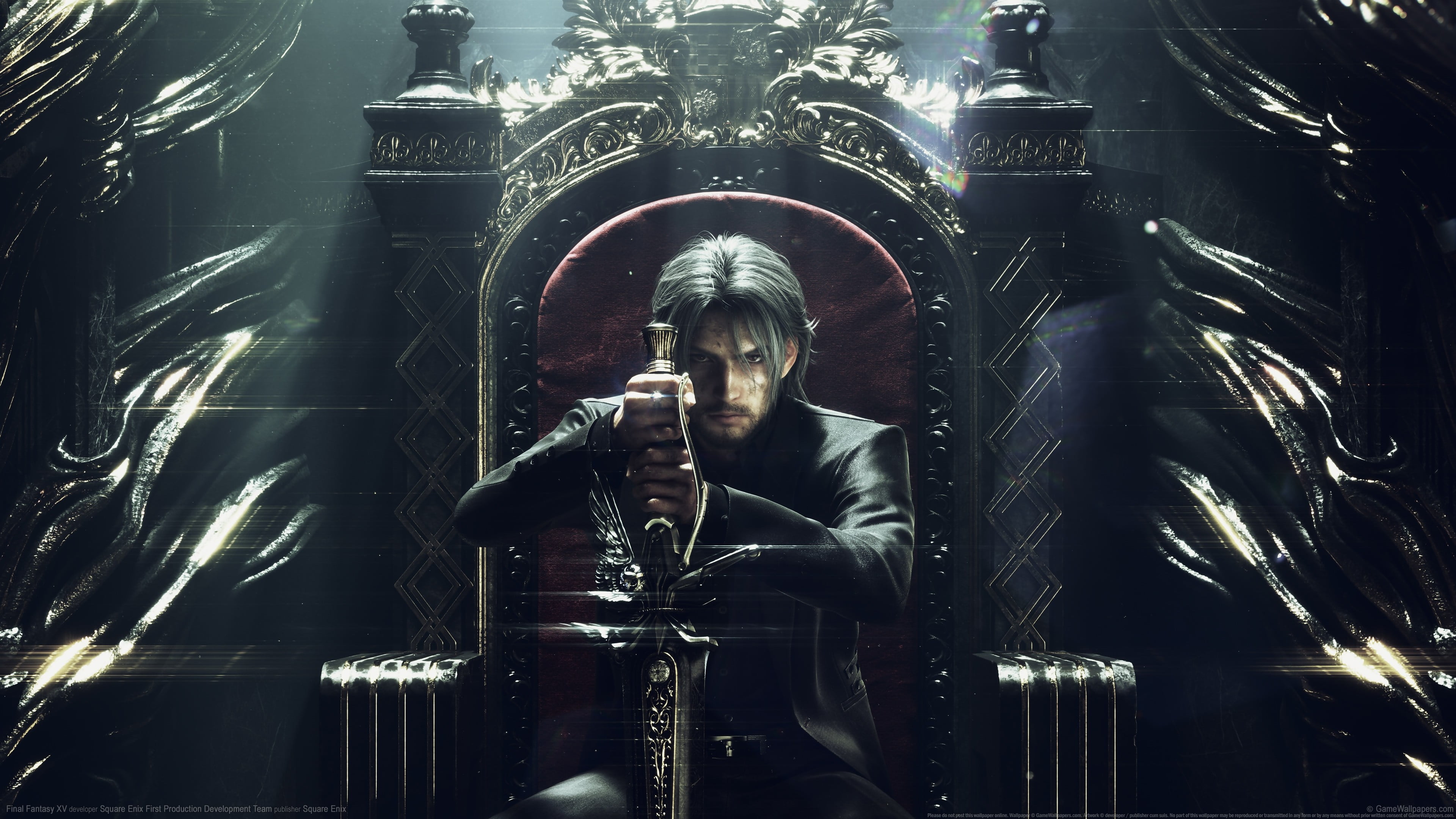 game cover video games digital art Final Fantasy XV throne 2k 4k