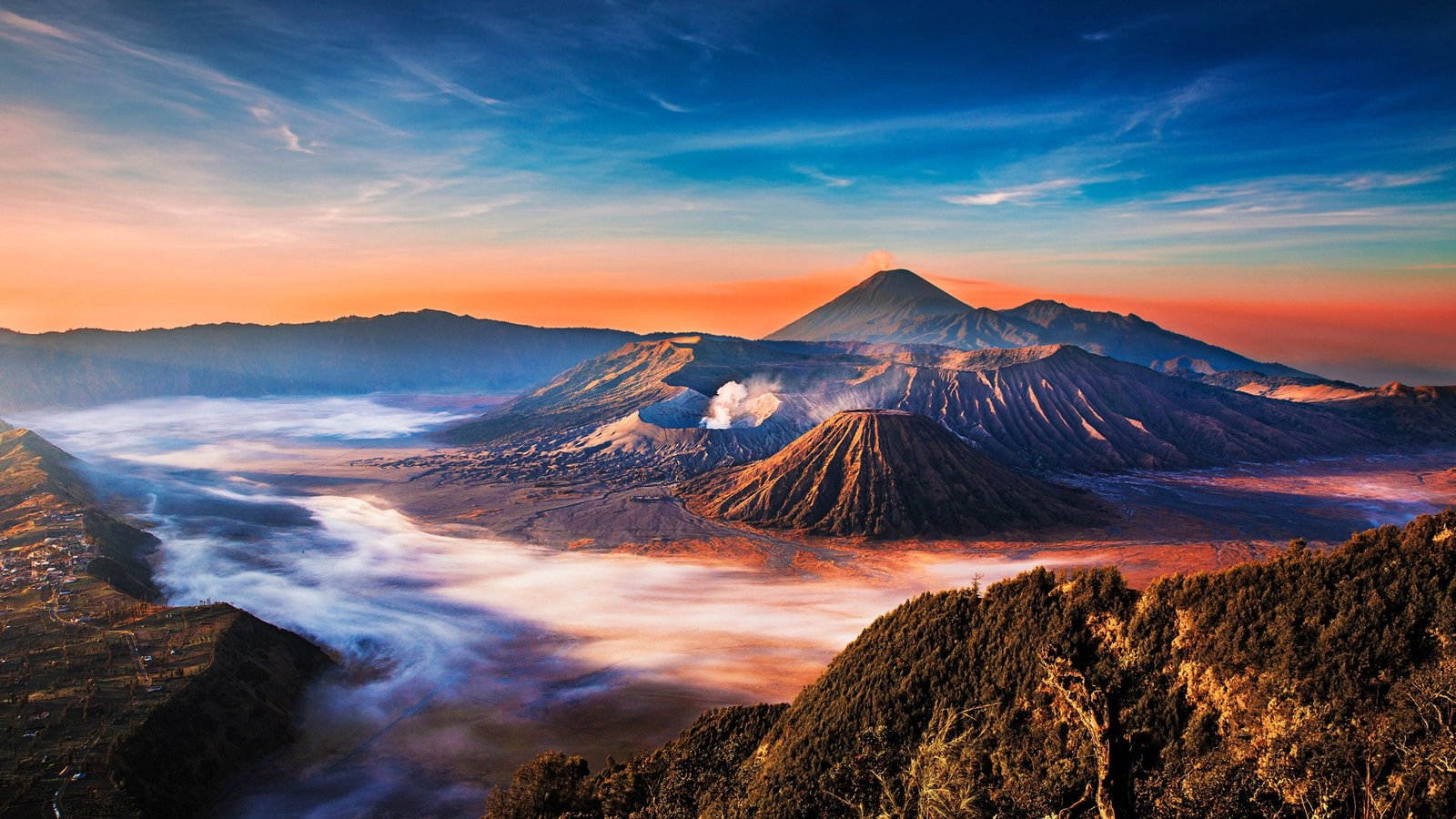 Mountain Bromo Desktop Wallpaper Hd volcano cloud sky land 2k