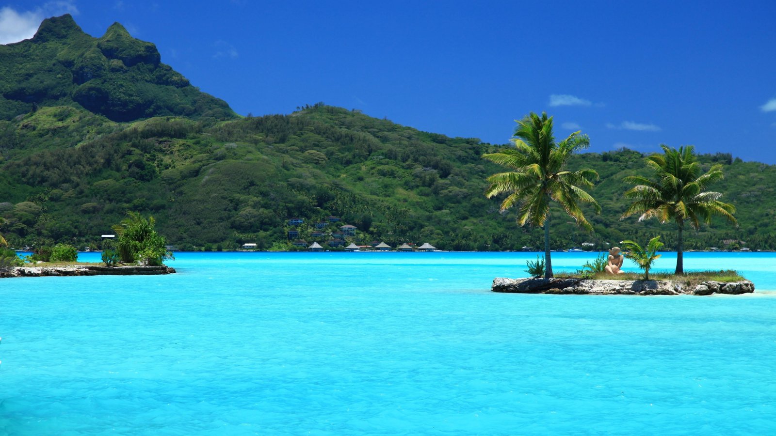 nature sea tropics caribbean island islet water ocean 2k 4k