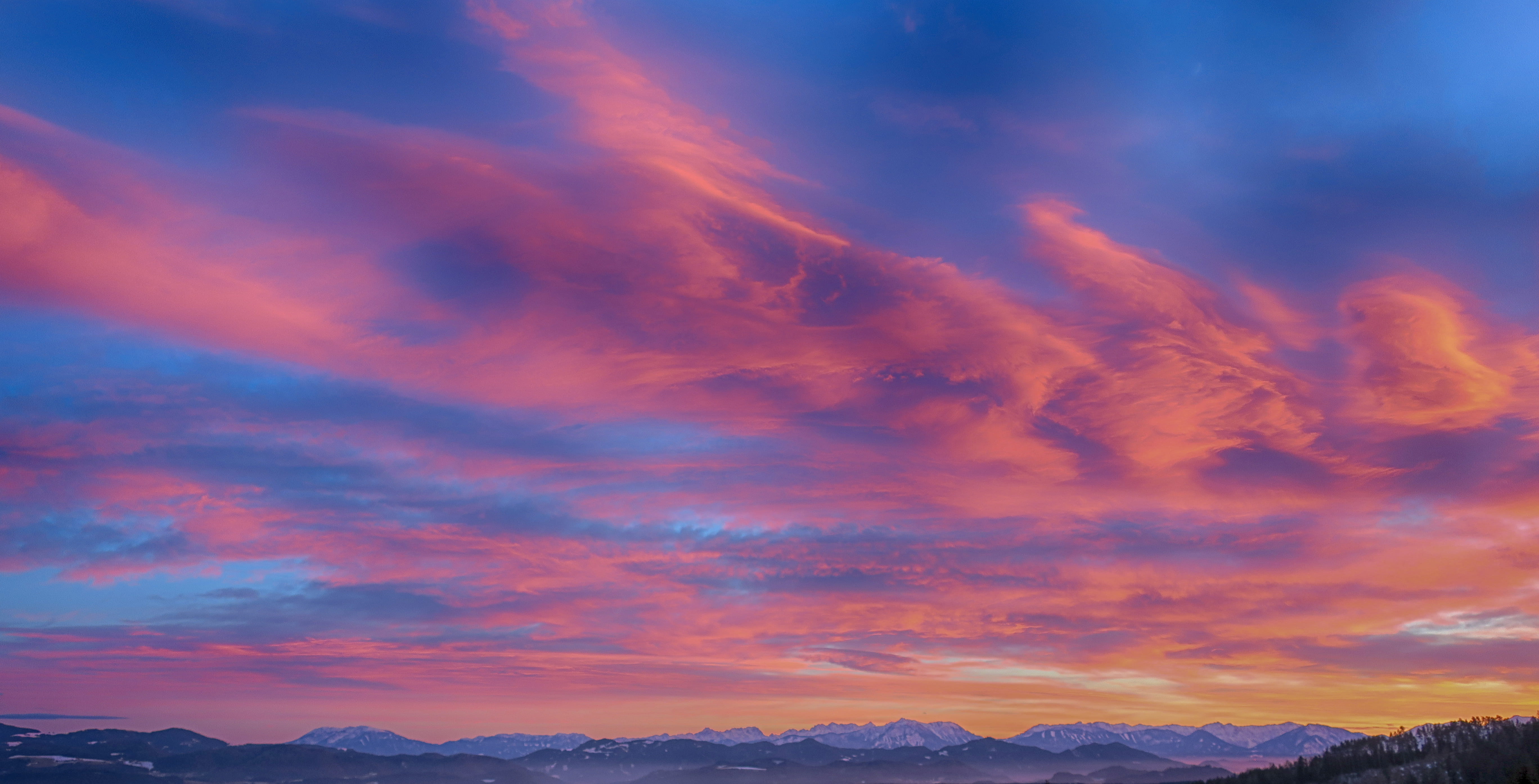 Photo of Mountains During Sunset clouds dawn HD wallpaper 2k 4k 5k