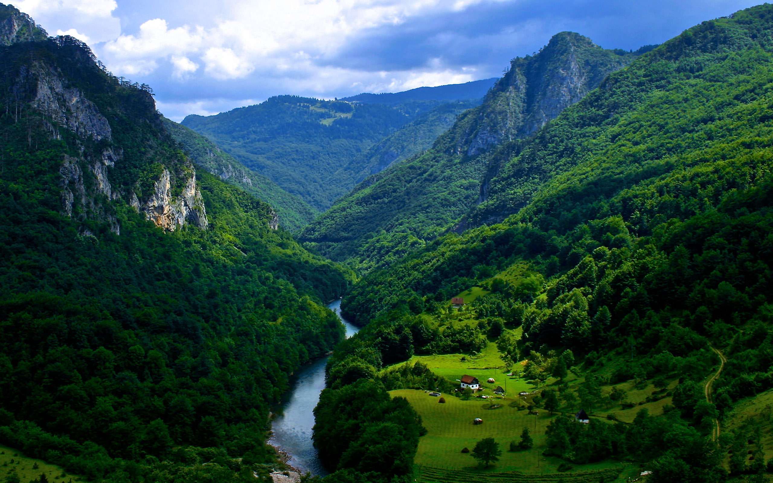River Tara Durmitor National Park Montenegro View From Air Landscape Hd Wallpaper For Desktop 2k