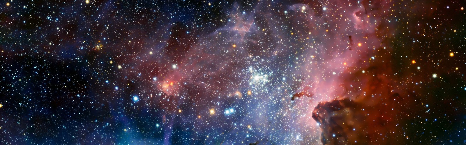 space multiple display nebula art colorful stars 2k 4k