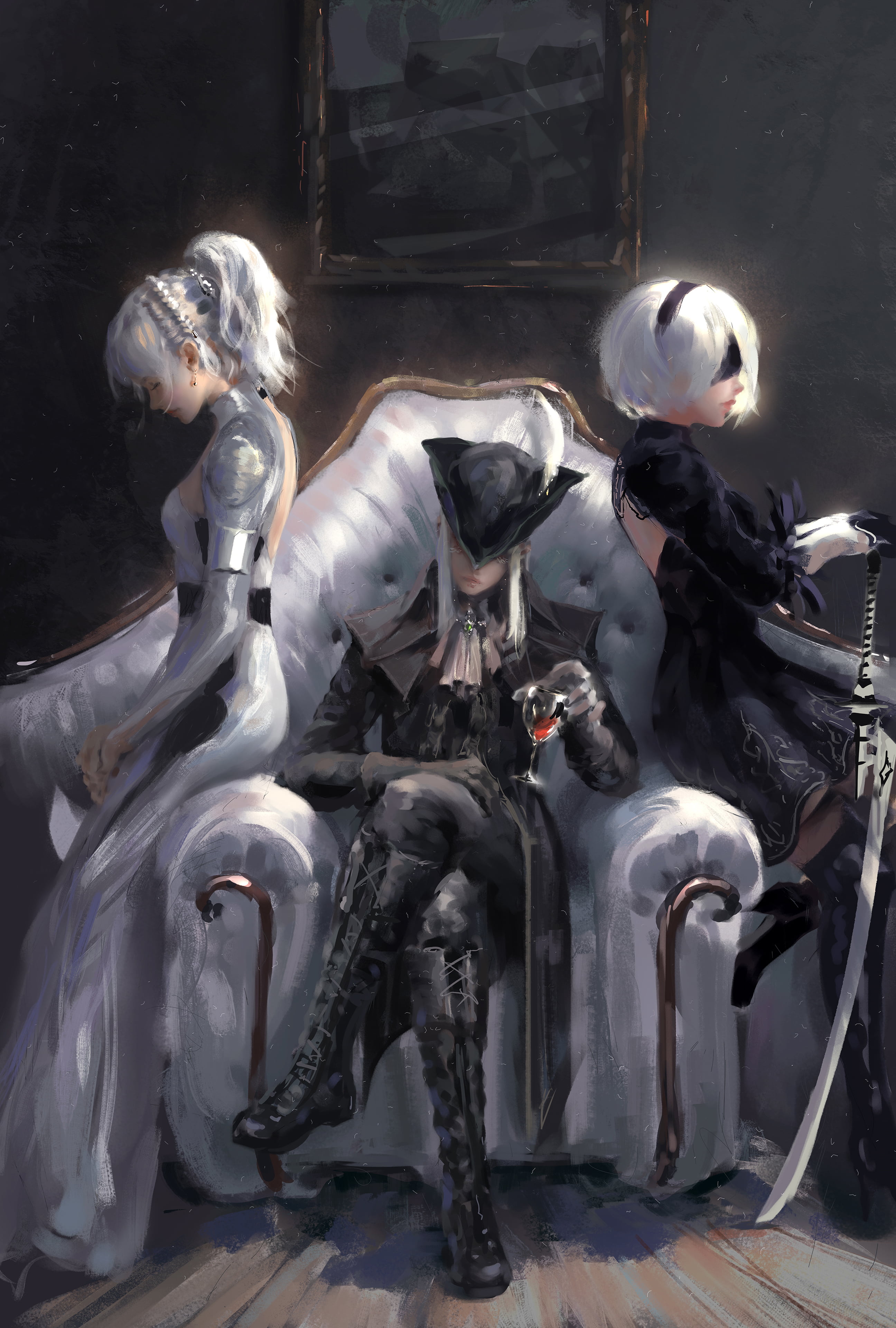WLOP Luna Final Fantasy XV Lady Maria Nier Automata 2k