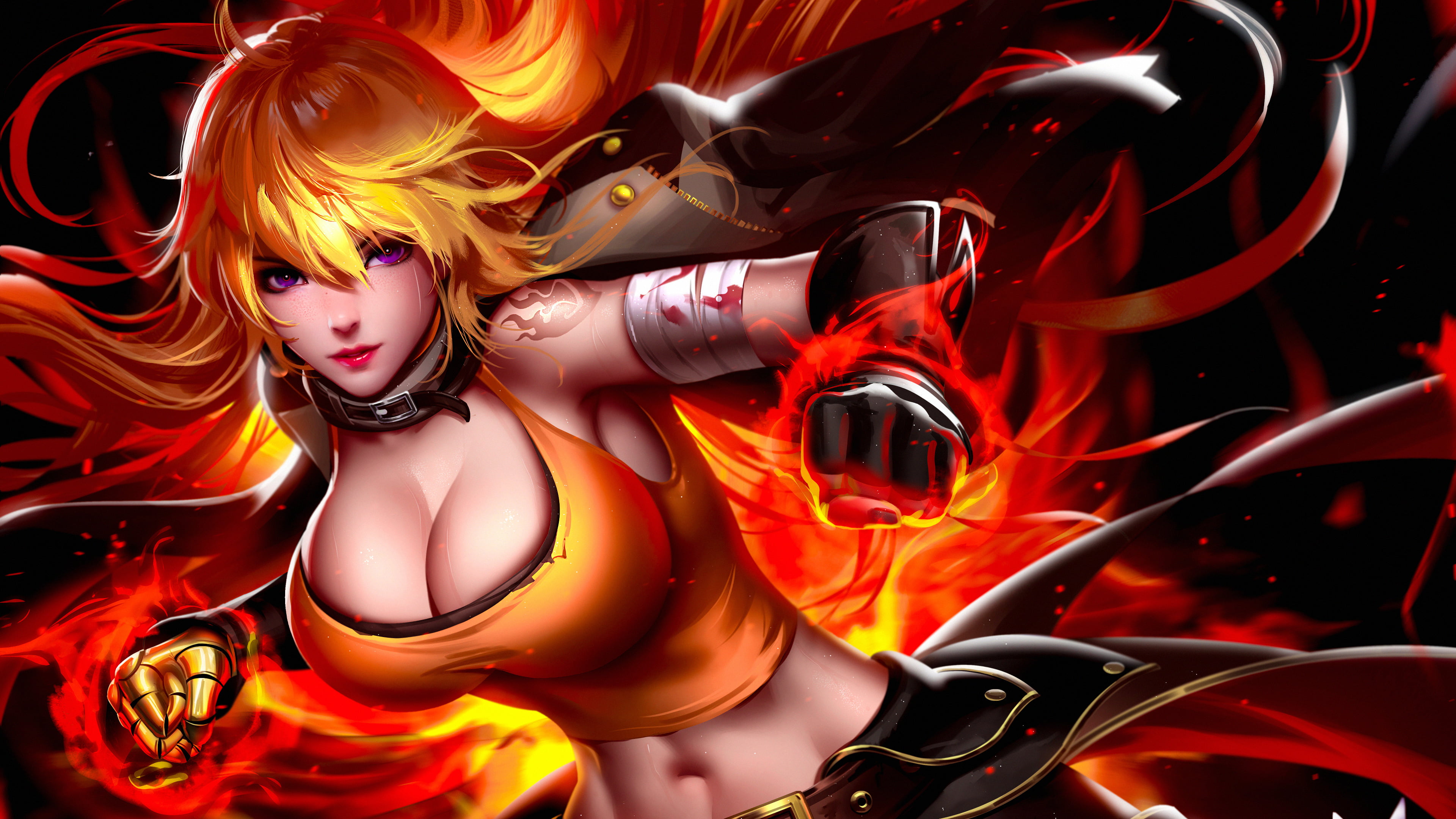 Yang Xiao Long RWBY anime girls character design fantasy girl 2k 4k