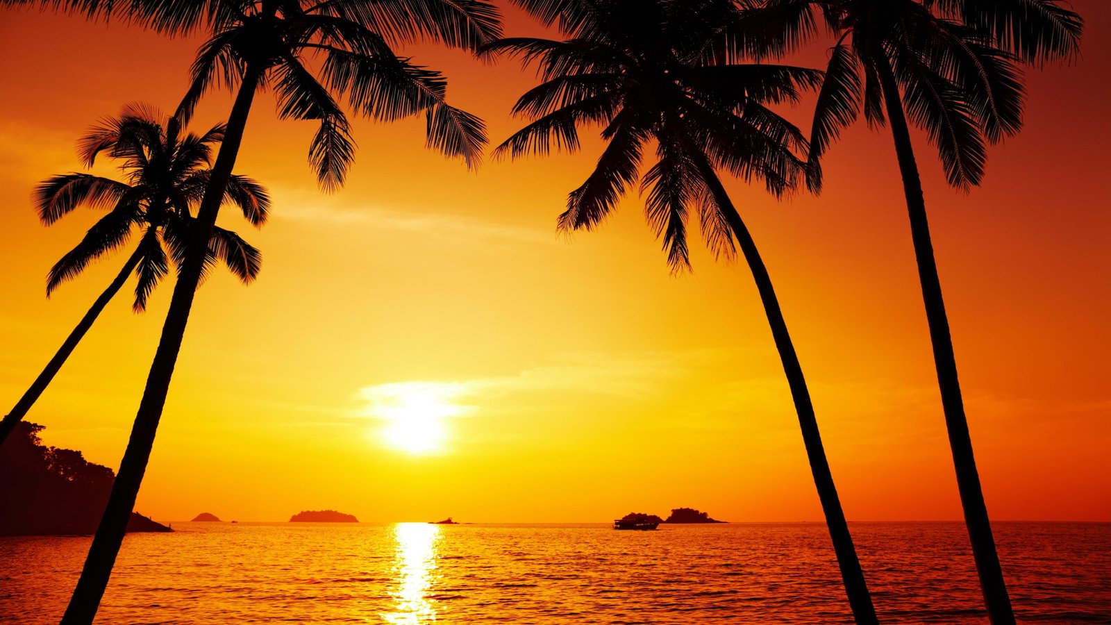 afterglow red sky sunset orange caribbean dusk 2k 4k