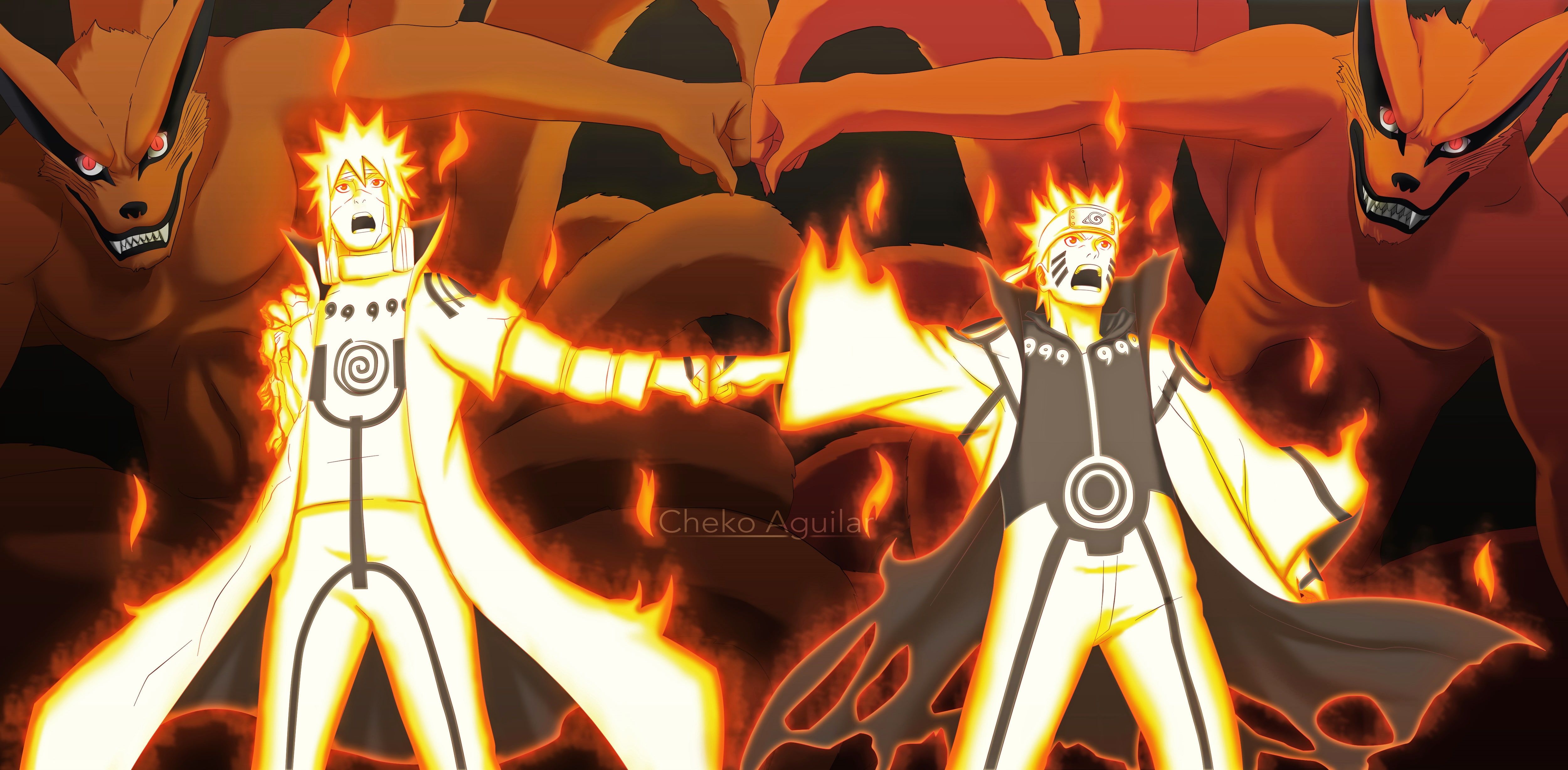 Anime Naruto Kurama Minato Namikaze Uzumaki 2k 4k 5k
