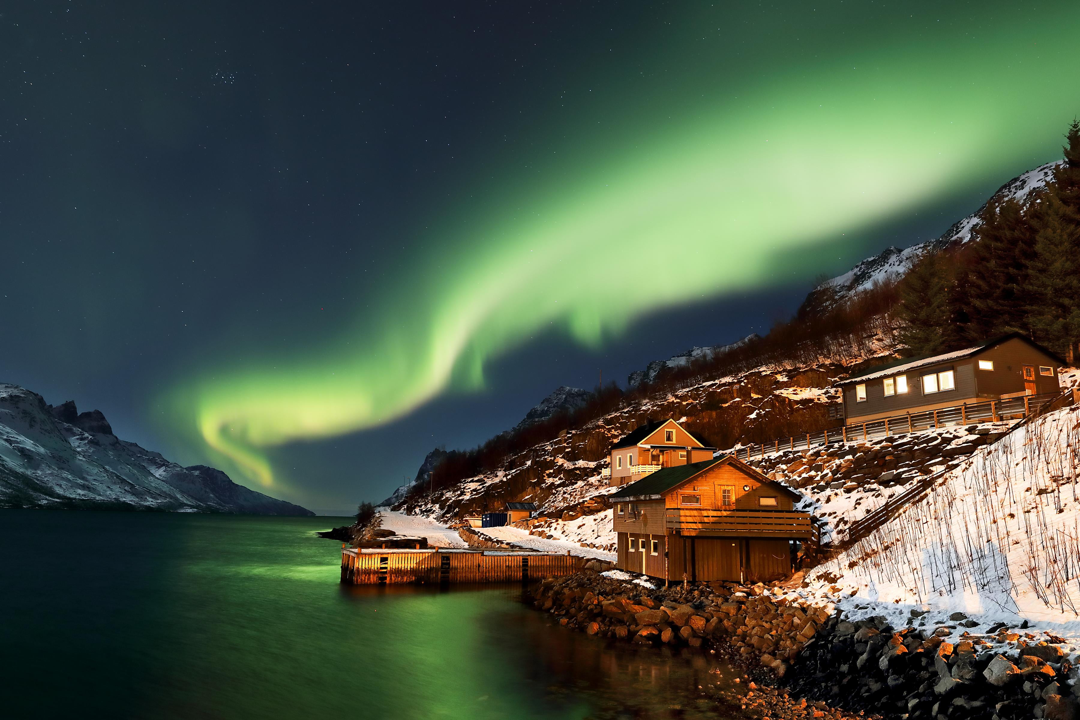 Aurora Borealis photography Northern Lights Norway 2k 4k