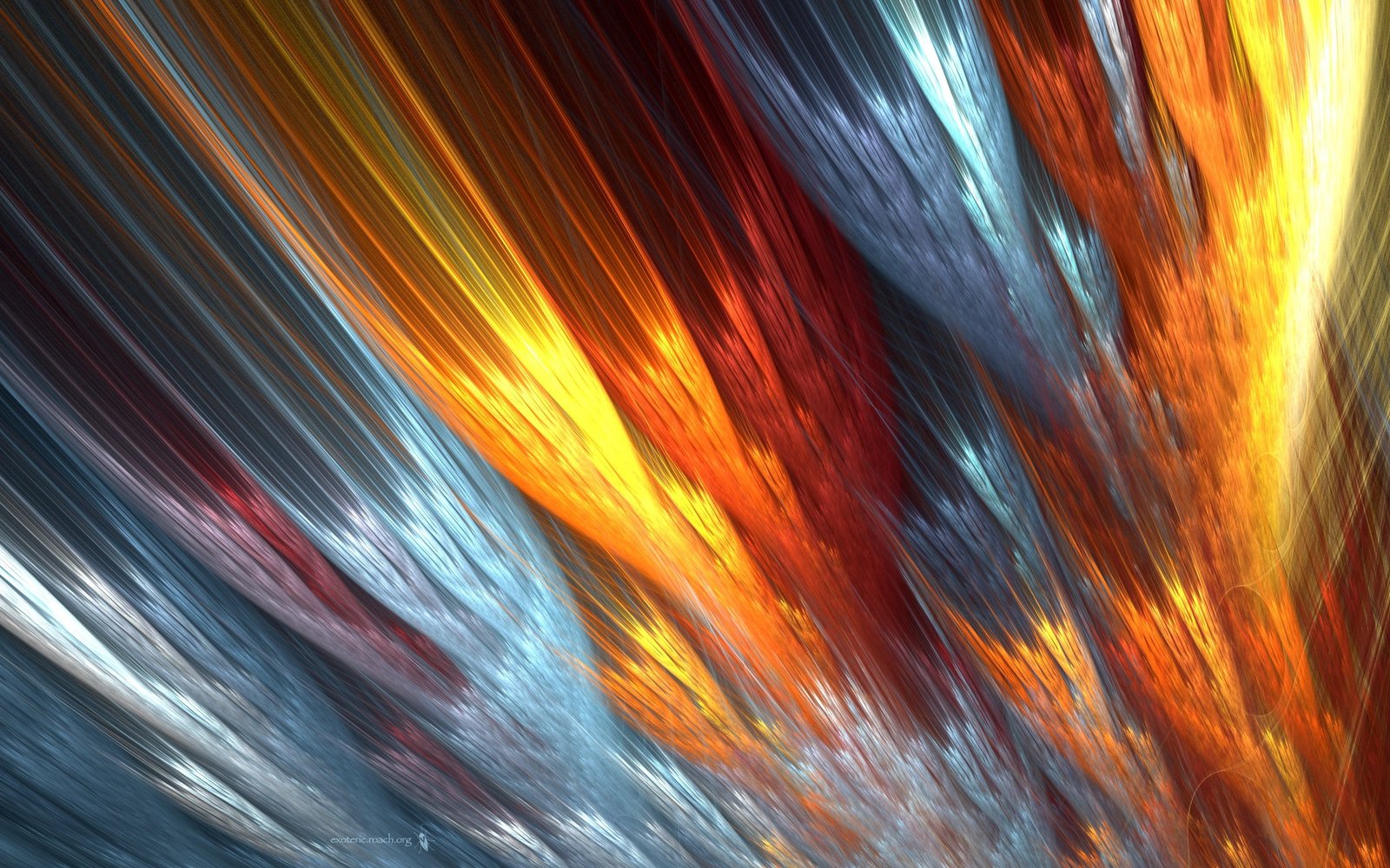 blue and red graphic wallpaper abstract fractal colorful shapes 2k