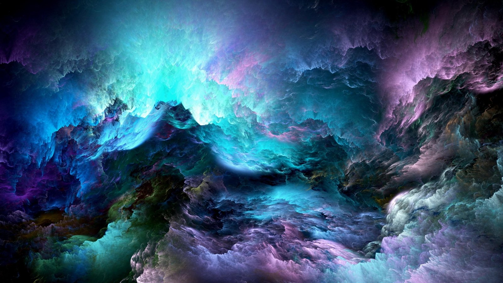 digital art space bluish graphics outer nebula 2k 4k
