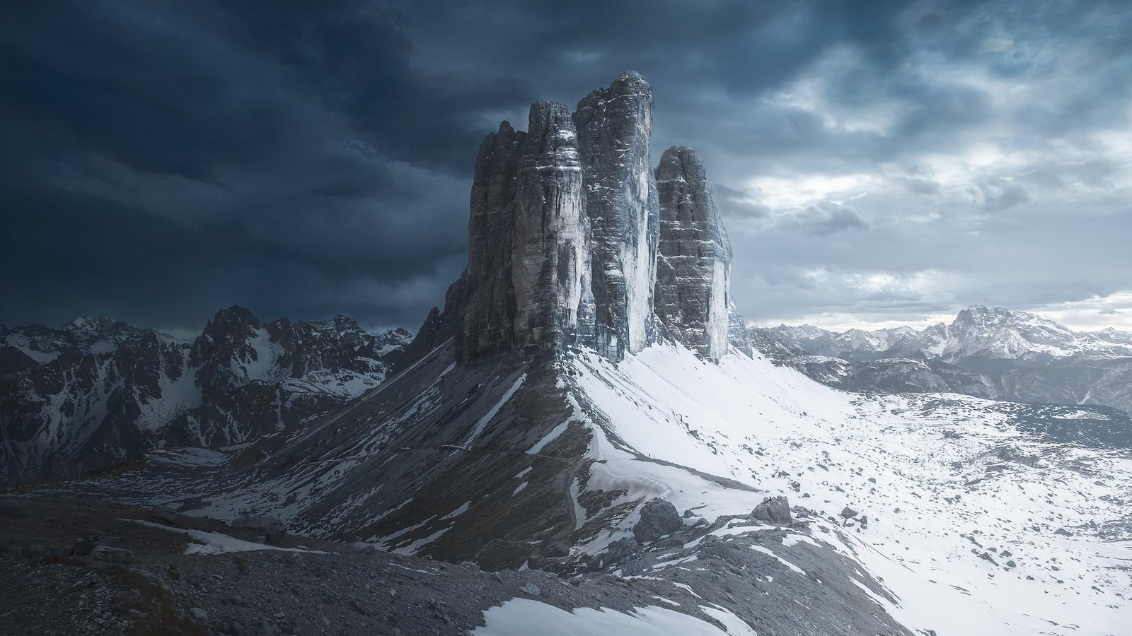 dolomites tre cime di lavaredo mountain italy cloud ridge 2k 4k