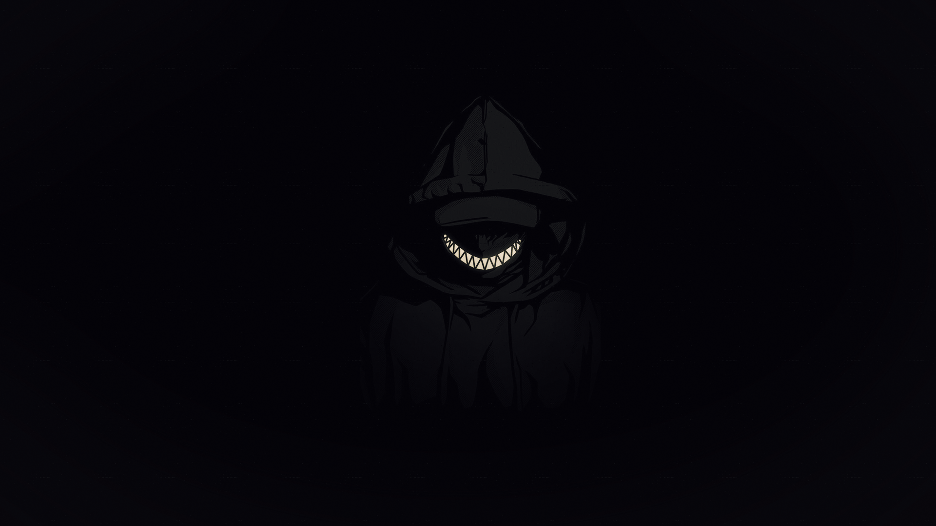 minimalism dark scary face smile tooth Hooded Jacket anime boys 2k