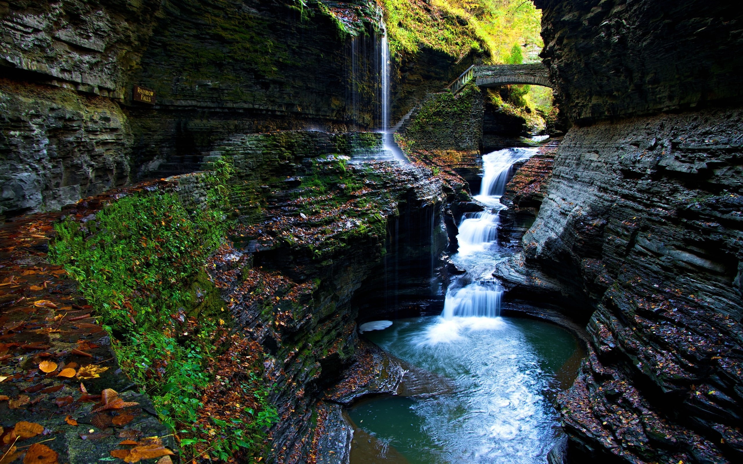 moss gorge watkins glen state park falls Scenery H flowing water 2k