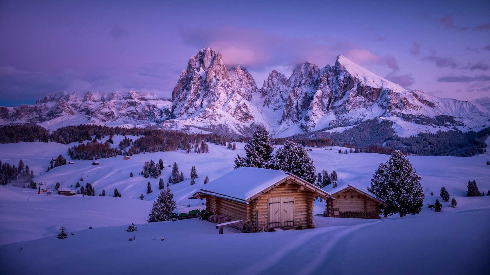 mountain alpe di siusi seiser alm countryside cloud village 2k 4k