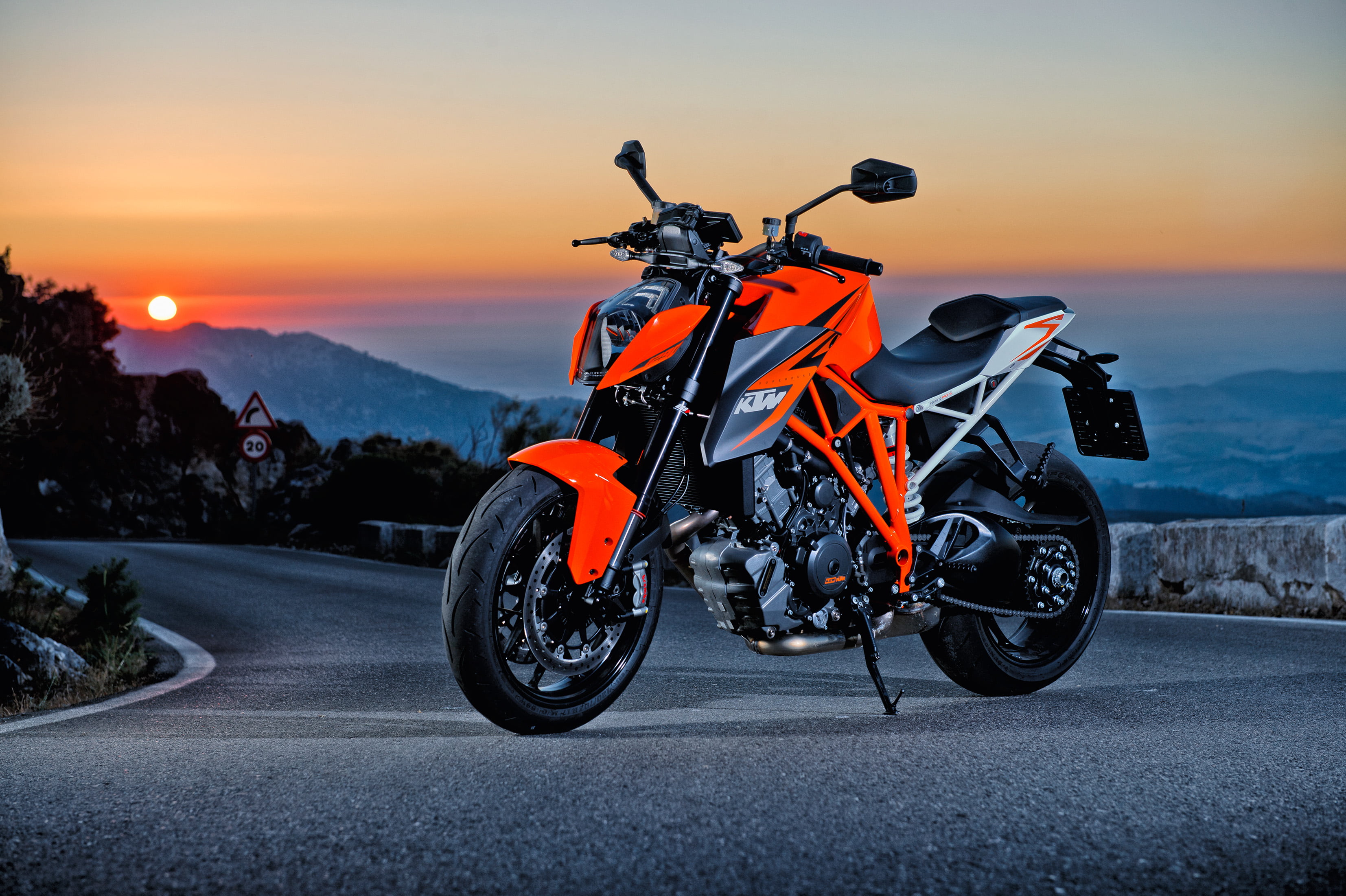 orange KTM sports bike ktm super duke r motorcycle transportation 2k