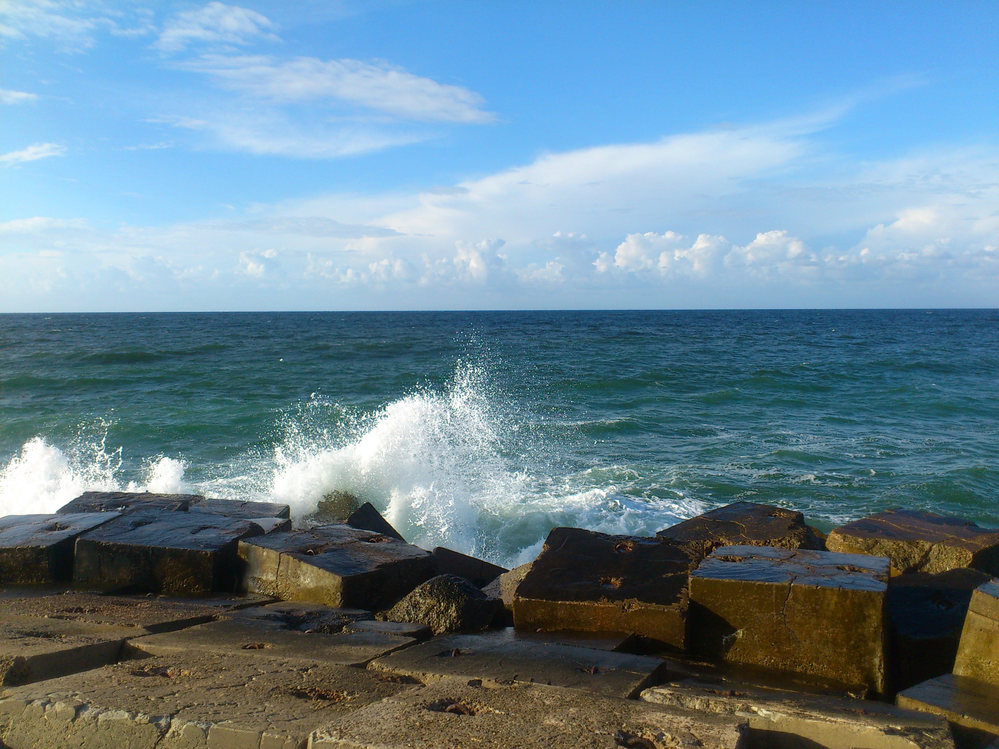 sea mediterranean alexandria egypt beach winter sky water 2k