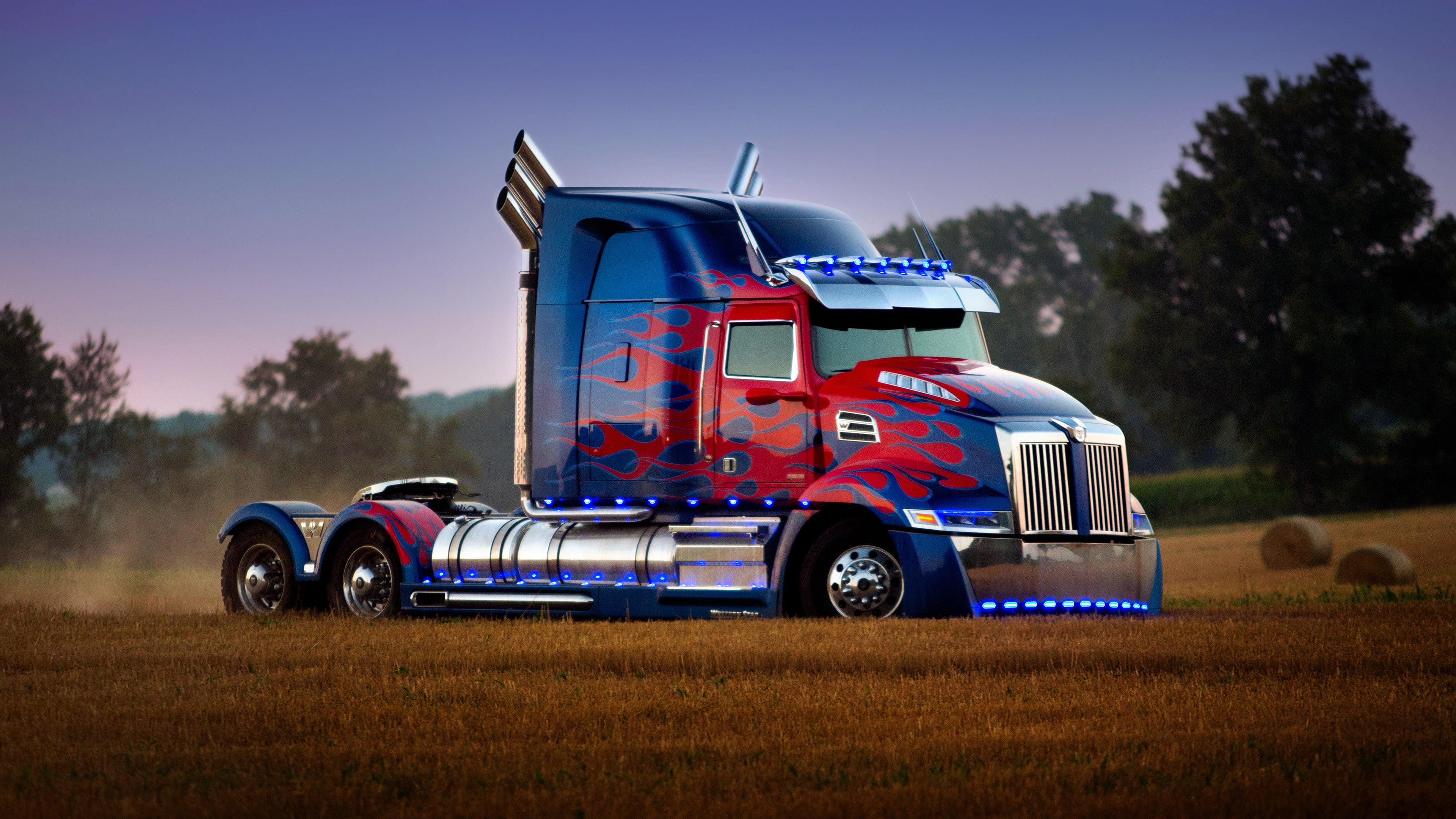 transport optimus prime vehicle truck car trailer 2k 4k