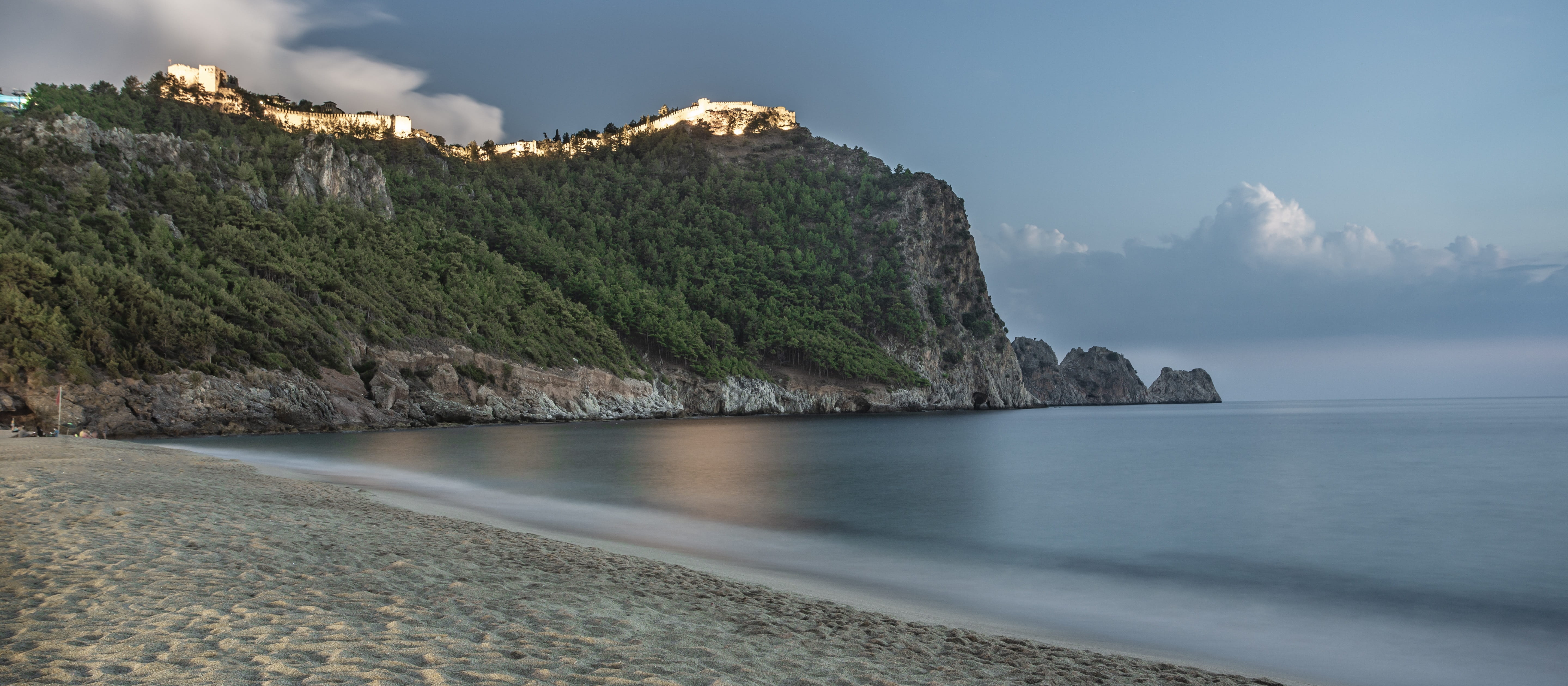 alanya castle beach antalya marine turkey sunset mediterranean 2k 4k 5k