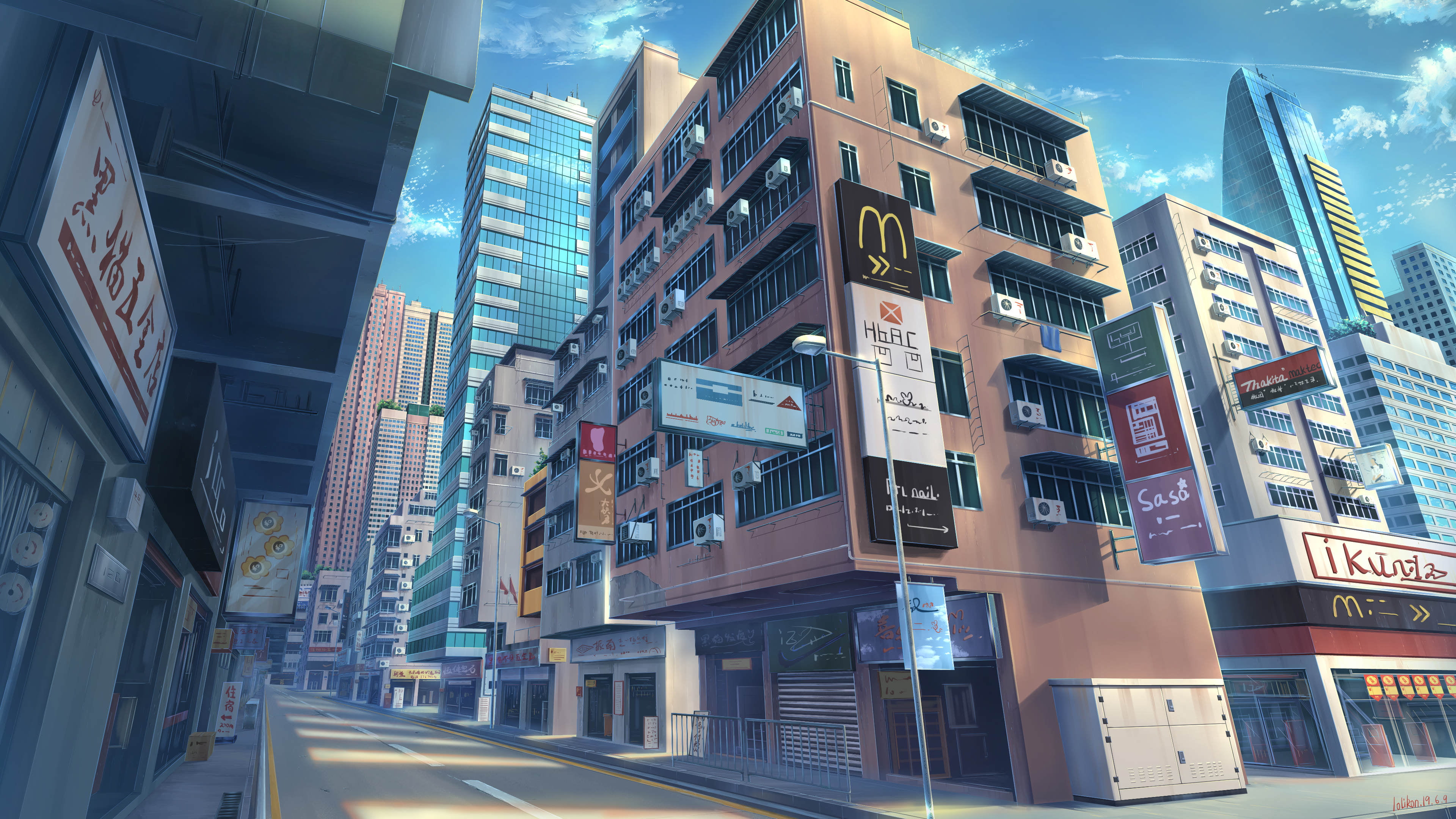 Anime Original Building City Street 2k 4k