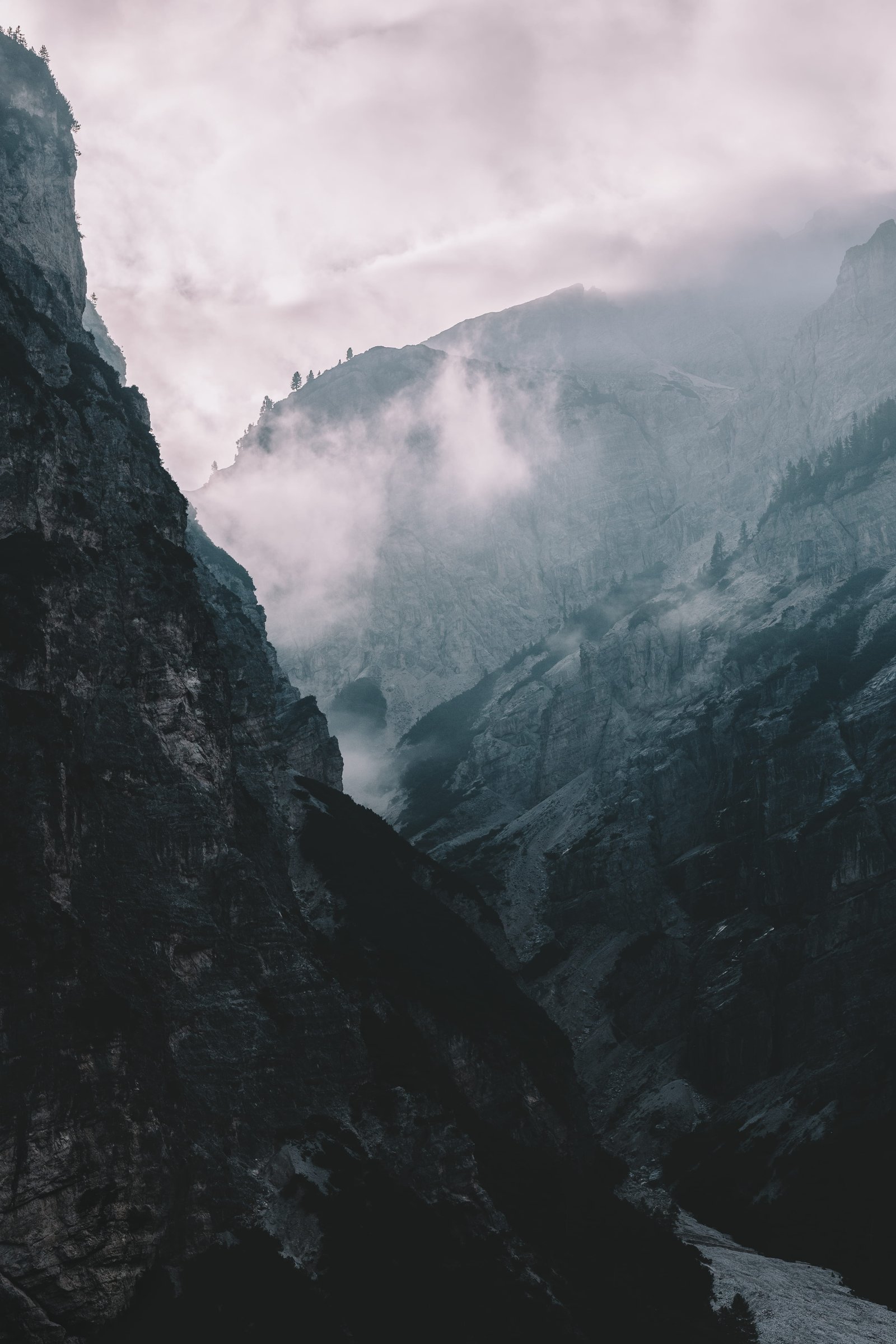 black foggy mountain during daytime autumn landscape fall 2k 4k